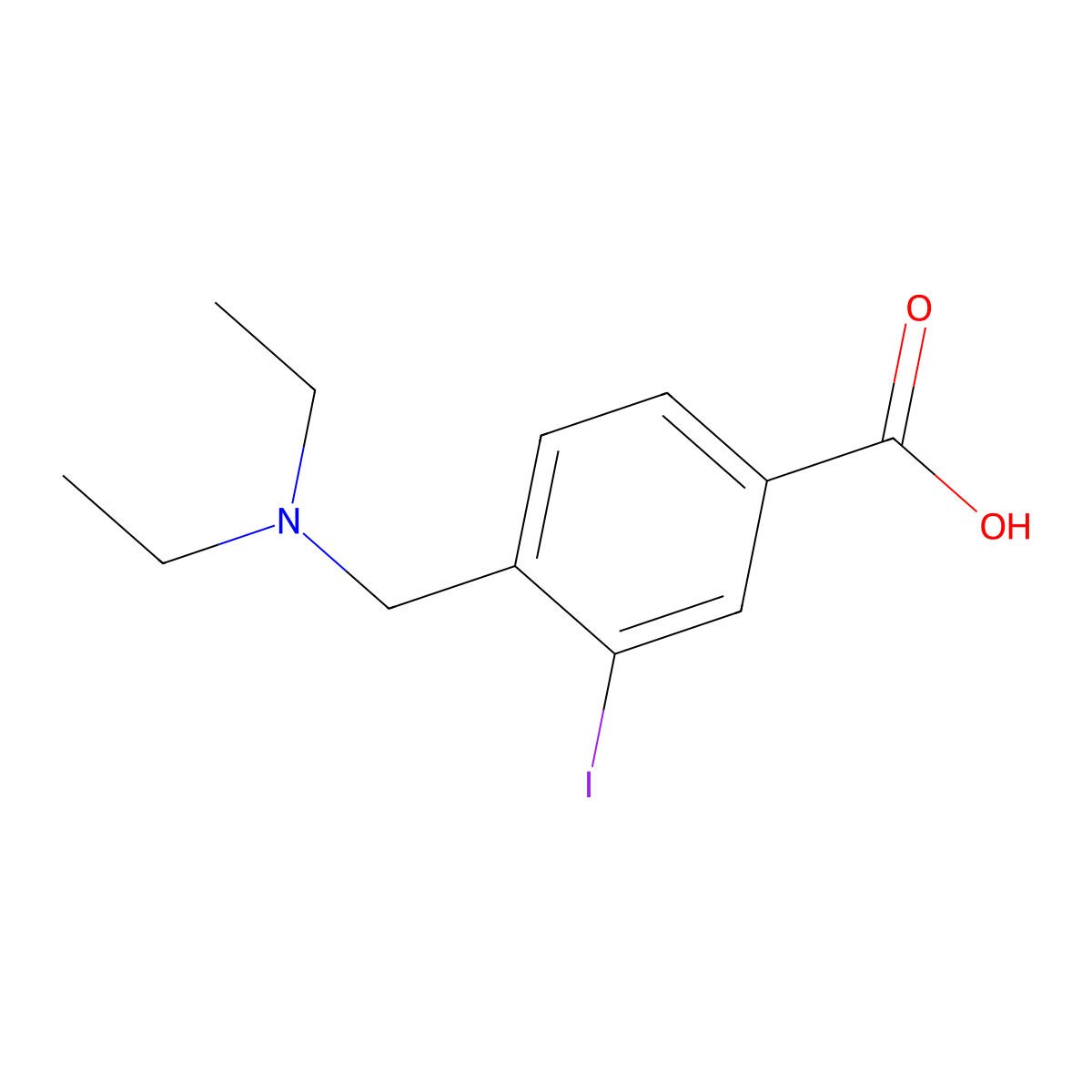 4-((Diethylamino)methyl)-3-iodobenzoic acid molecular structure, CAS 1131614-39-5