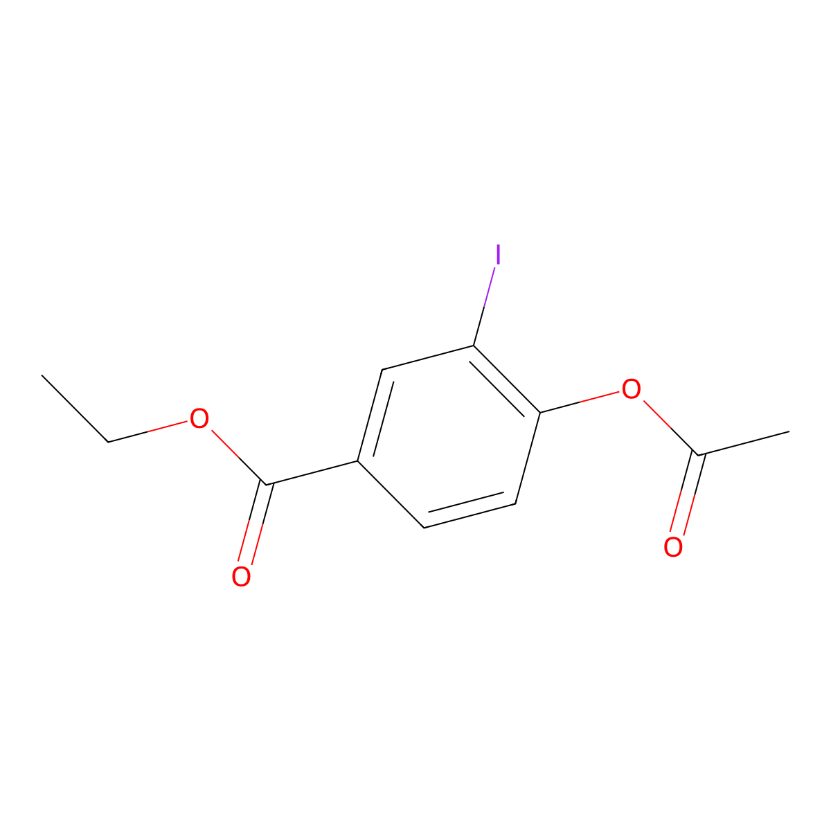 Ethyl 4-acetoxy-3-iodobenzoate molecular structure, CAS 1131614-40-8