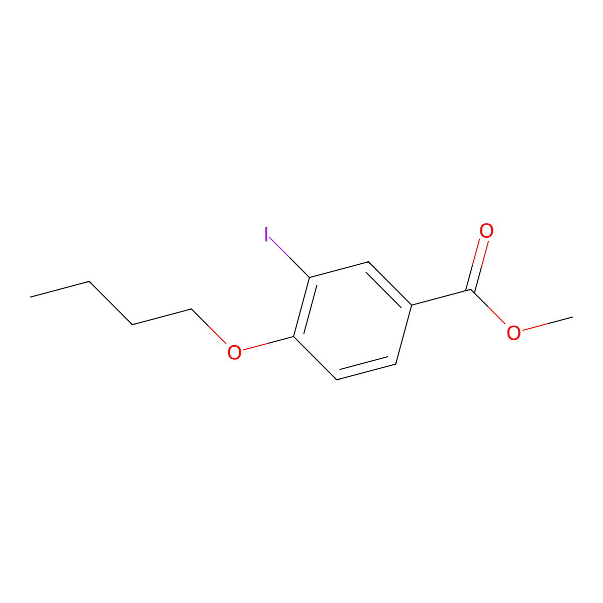 Methyl 4-butoxy-3-iodobenzoate molecular structure, CAS 1131614-42-0
