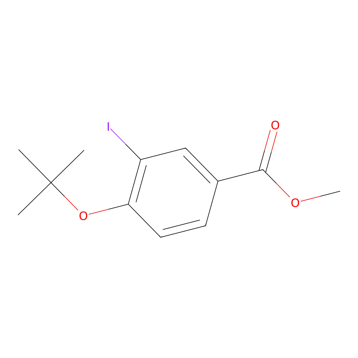 Methyl 4-tert-butoxy-3-iodobenzoate molecular structure, CAS 1131614-45-3