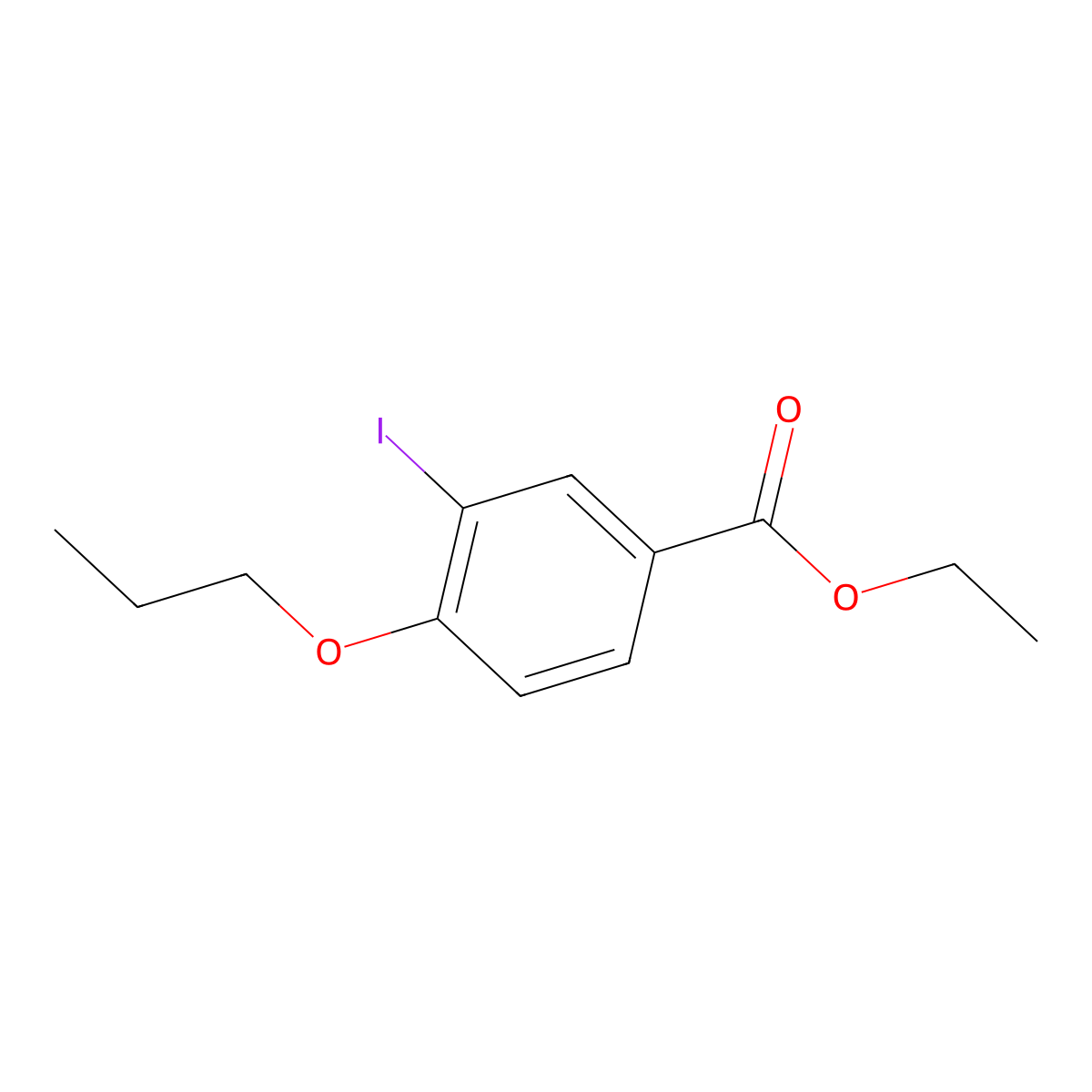 Ethyl 3-iodo-4-propoxybenzoate molecular structure, CAS 1131614-46-4