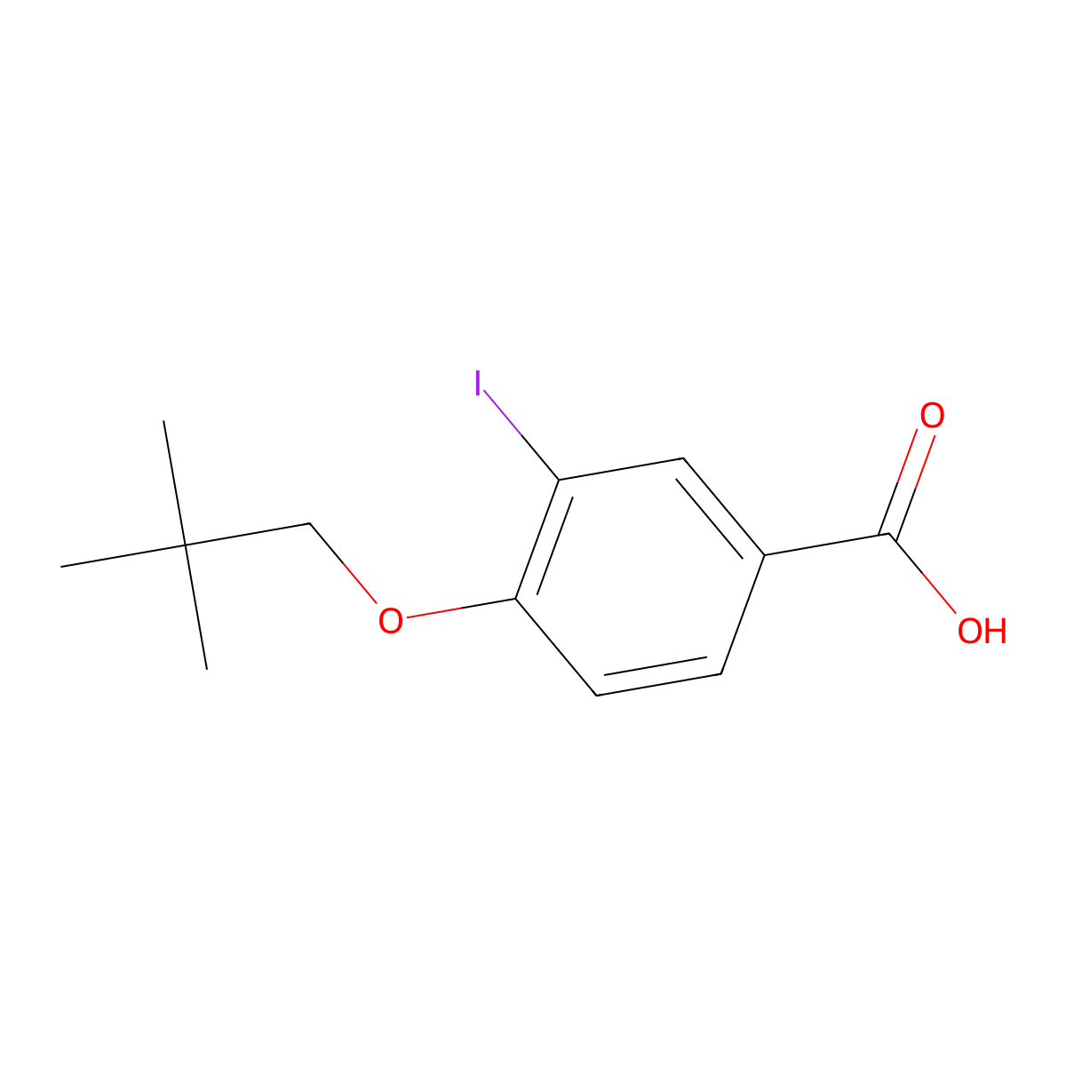 3-Iodo-4-(neopentyloxy)benzoic acid molecular structure, CAS 1131614-48-6