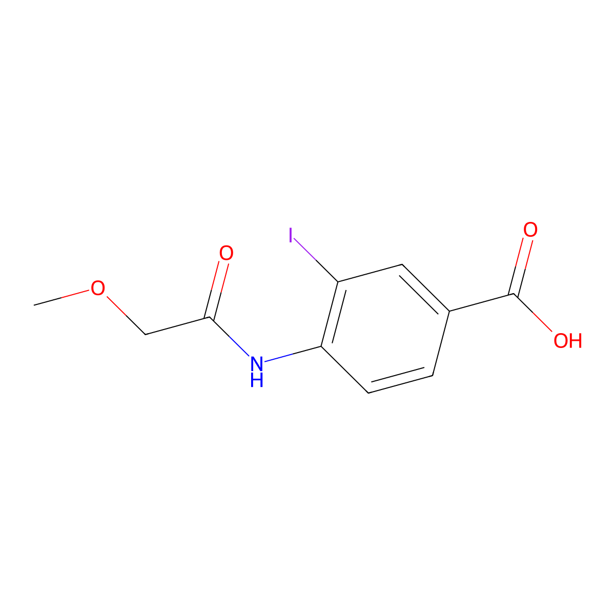 3-Iodo-4-(2-methoxyacetamido)benzoic acid molecular structure, CAS 1131614-49-7
