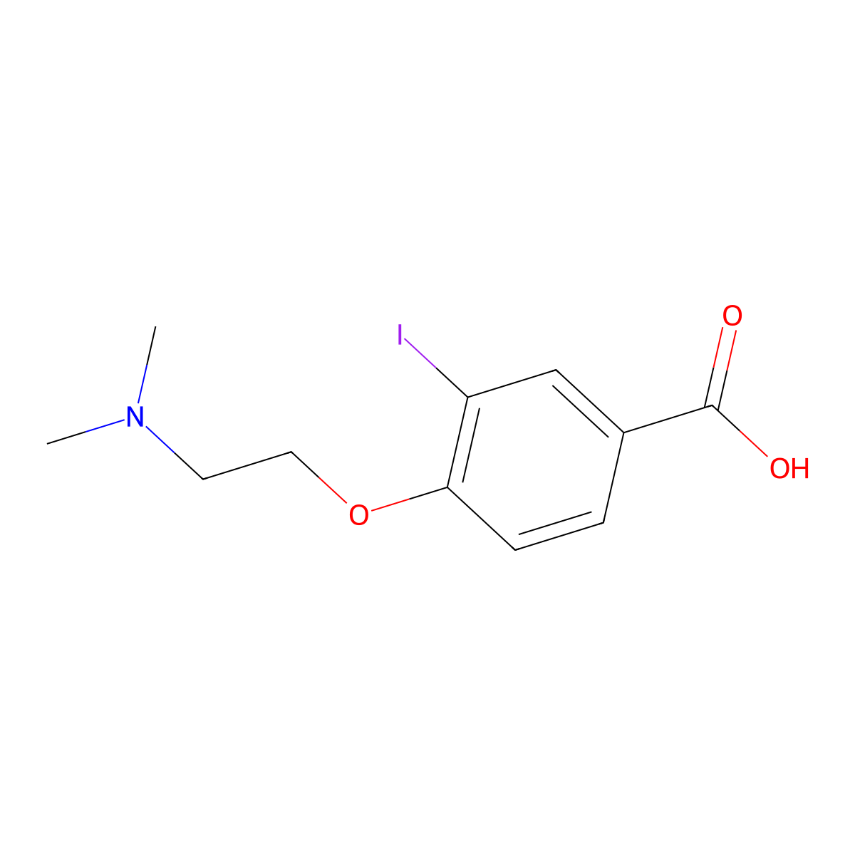 4-(2-(Dimethylamino)ethoxy)-3-iodobenzoic acid molecular structure, CAS 1131614-51-1