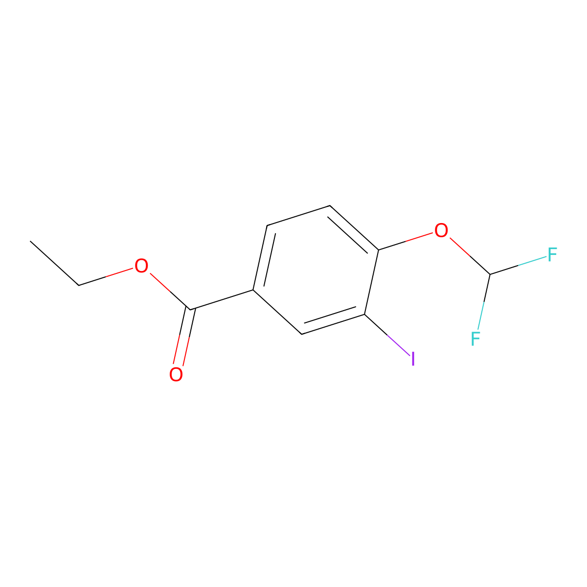 Ethyl 4-(difluoromethoxy)-3-iodobenzoate molecular structure, CAS 1131614-53-3