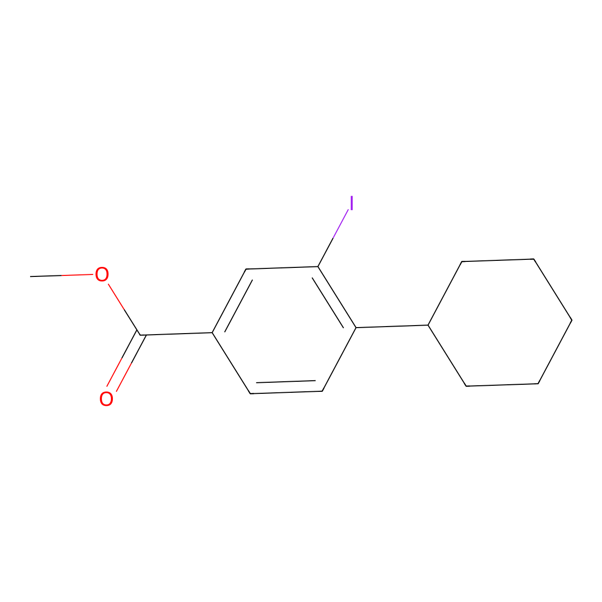 Methyl 4-cyclohexyl-3-iodobenzoate molecular structure, CAS 1131614-55-5