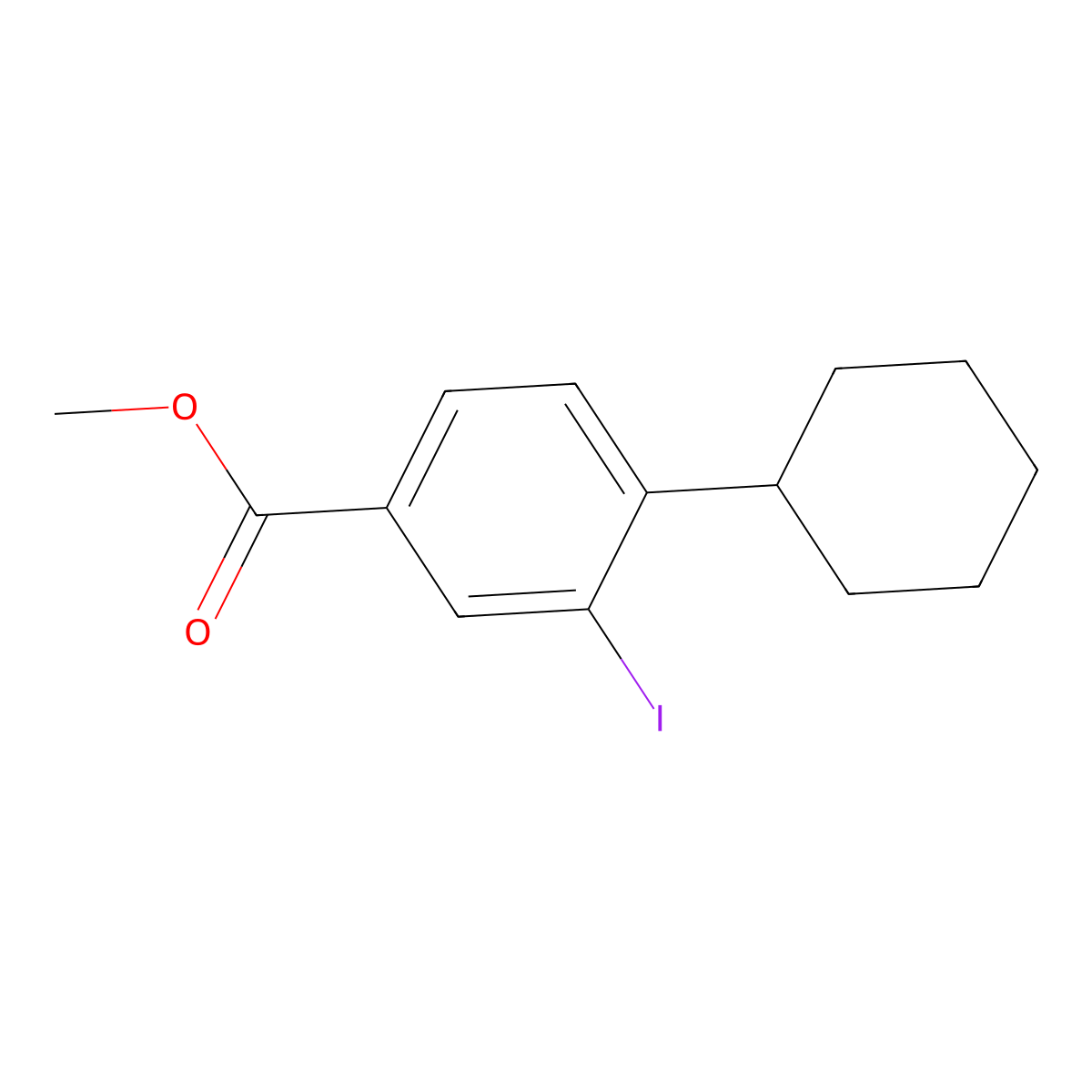 Methyl 4-cyclohexyl-3-iodobenzoate molecular structure, CAS 1131614-55-5