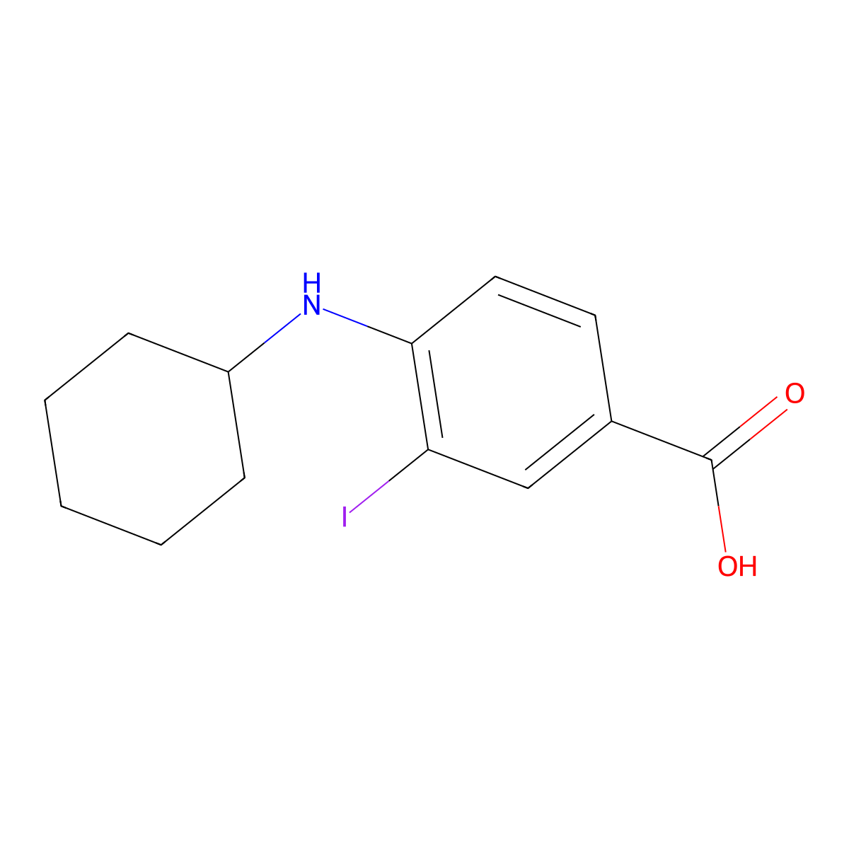 4-(Cyclohexylamino)-3-iodobenzoic acid molecular structure, CAS 1131614-62-4