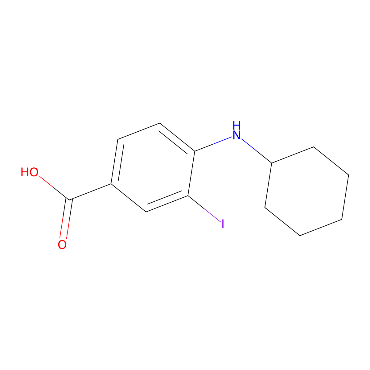 4-(Cyclohexylamino)-3-iodobenzoic acid molecular structure, CAS 1131614-62-4