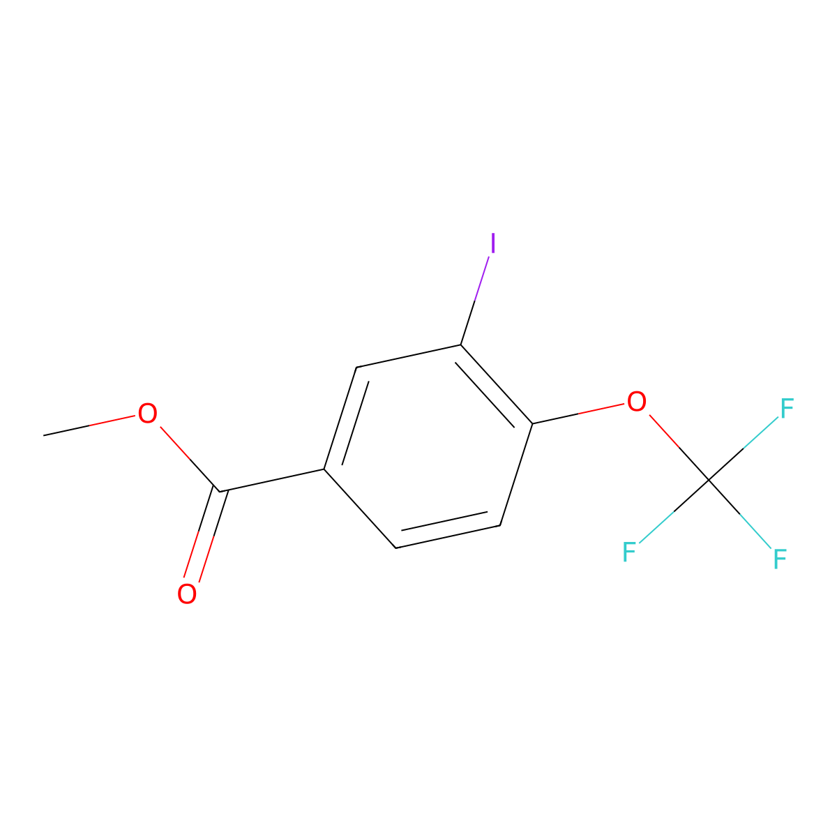 Methyl 3-iodo-4-(trifluoromethoxy)benzoate molecular structure, CAS 1131614-65-7