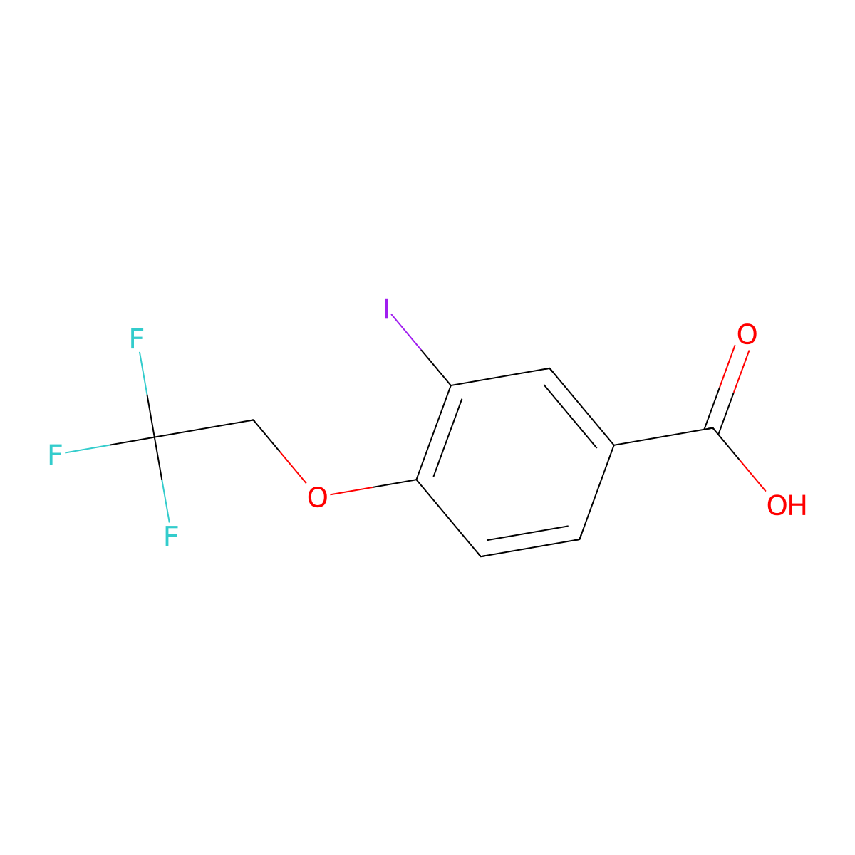 3-Iodo-4-(2,2,2-trifluoroethoxy)benzoic acid molecular structure, CAS 1131614-66-8