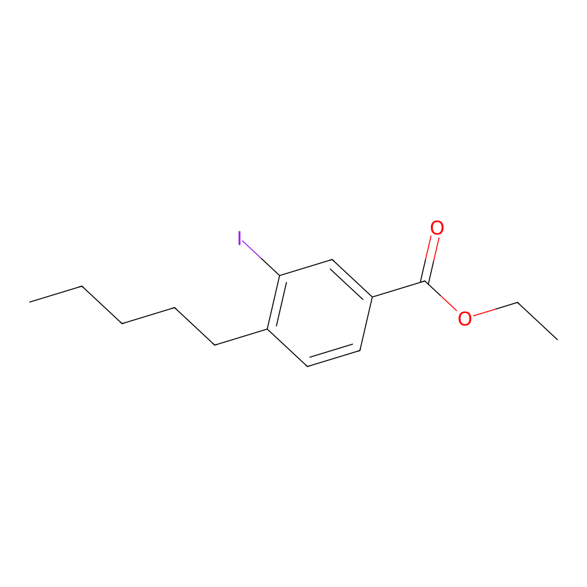 Ethyl 3-iodo-4-pentylbenzoate molecular structure, CAS 1131614-71-5