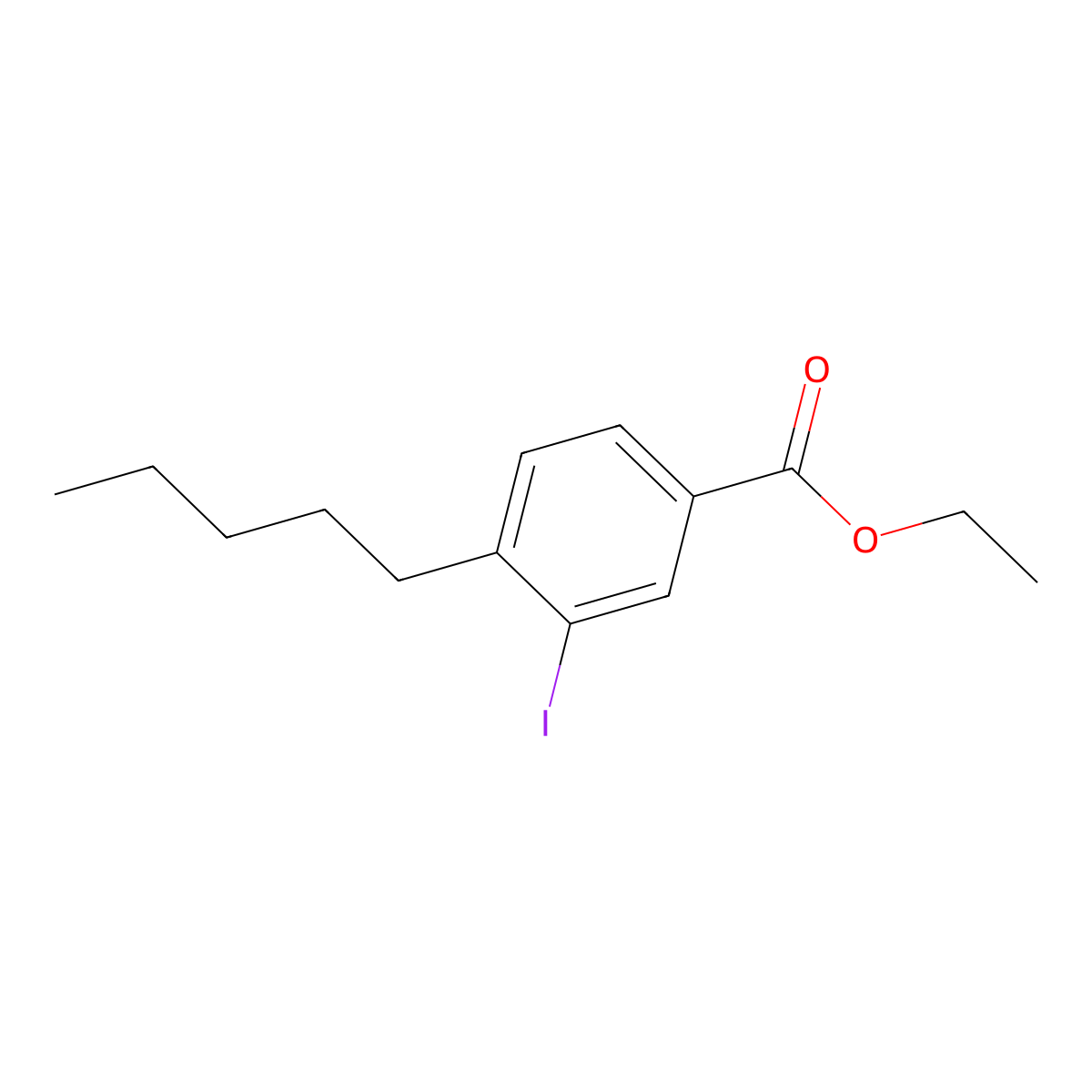 Ethyl 3-iodo-4-pentylbenzoate molecular structure, CAS 1131614-71-5