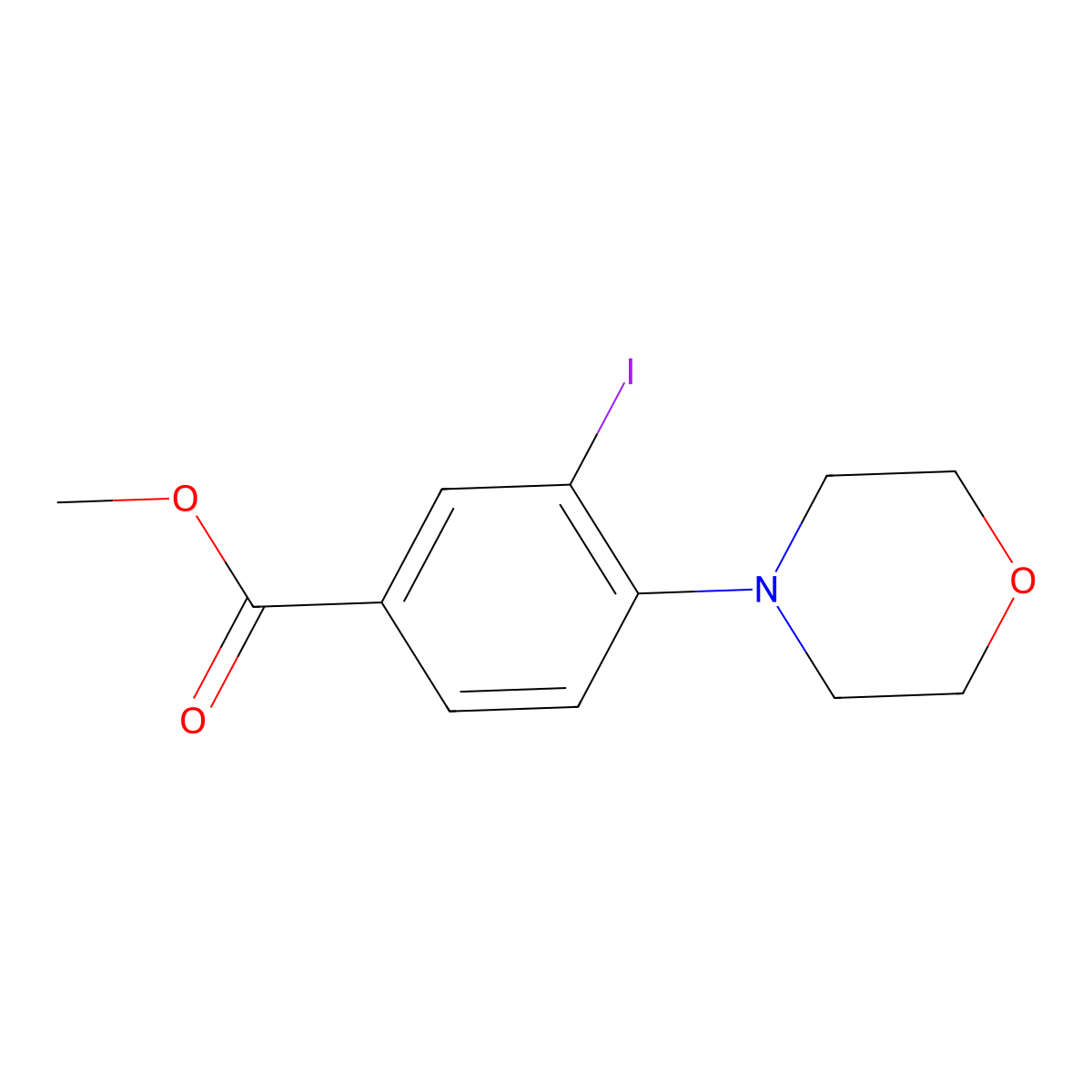 Methyl 3-iodo-4-morpholinobenzoate molecular structure, CAS 1131614-73-7