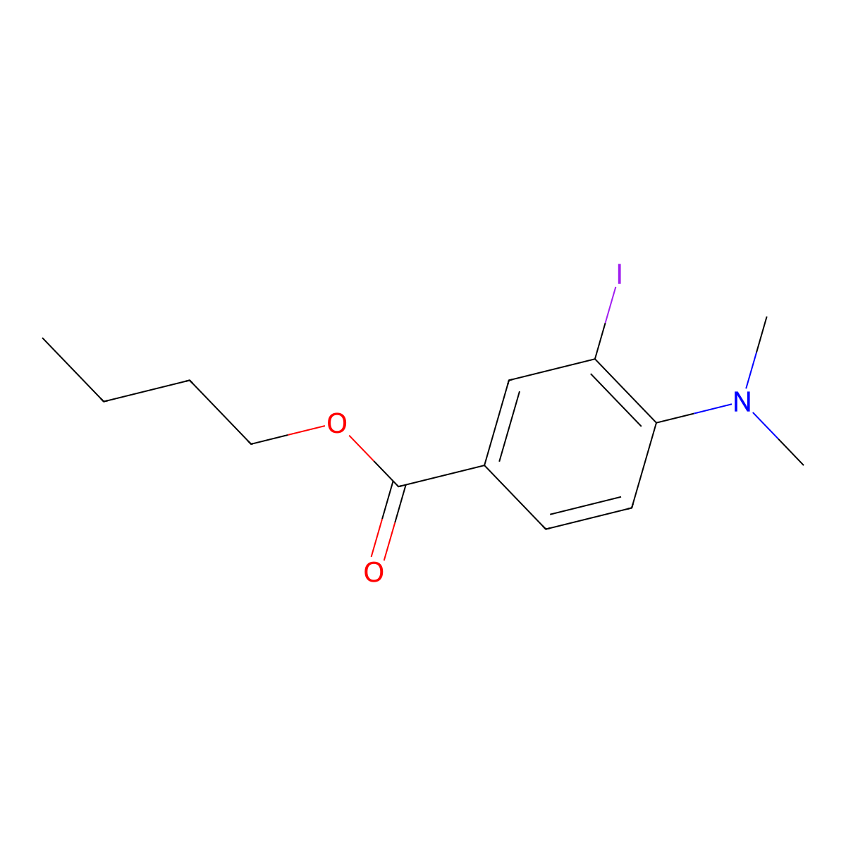 Butyl 4-(dimethylamino)-3-iodobenzoate molecular structure, CAS 1131614-75-9