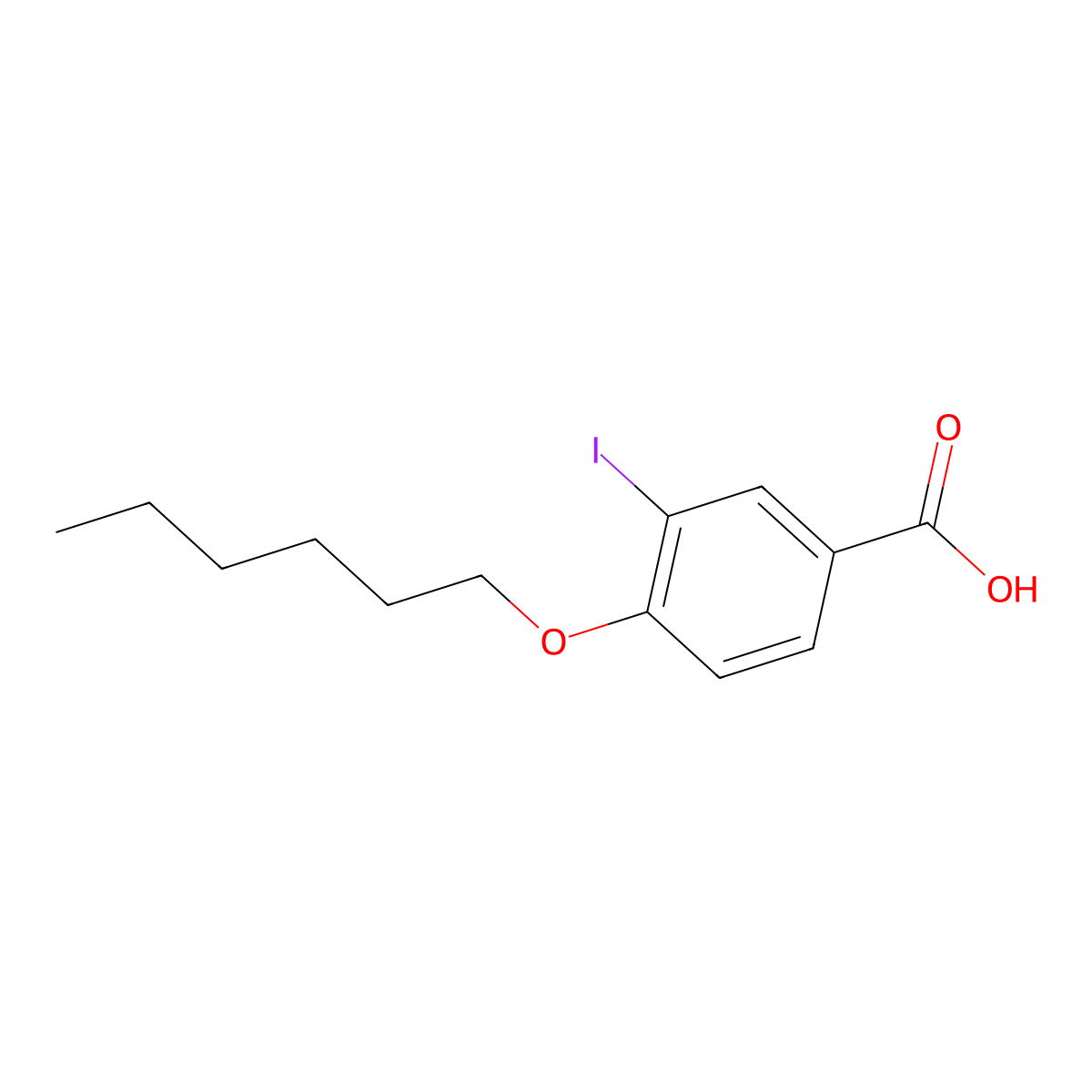 4-(Hexyloxy)-3-iodobenzoic acid molecular structure, CAS 1131614-78-2