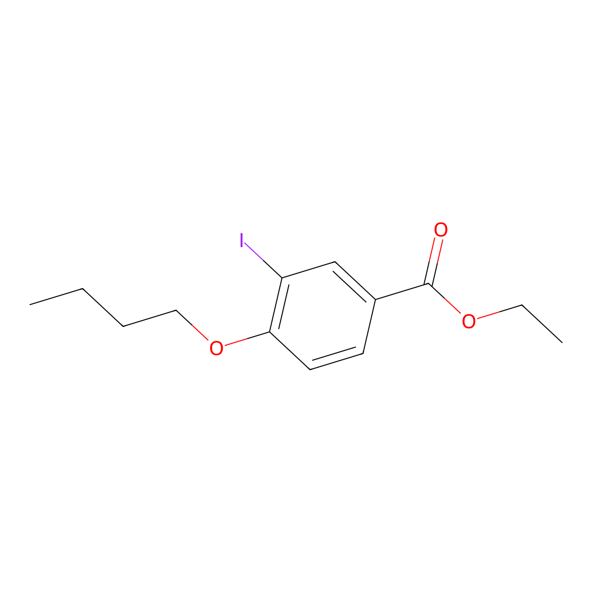 Ethyl 4-butoxy-3-iodobenzoate molecular structure, CAS 1131614-79-3