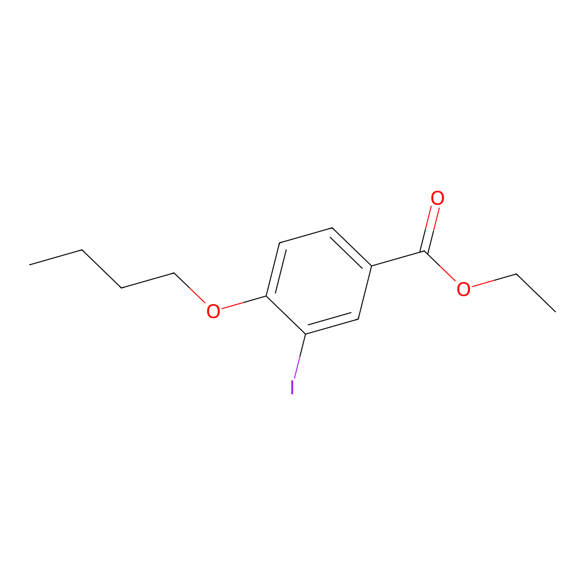 Ethyl 4-butoxy-3-iodobenzoate molecular structure, CAS 1131614-79-3