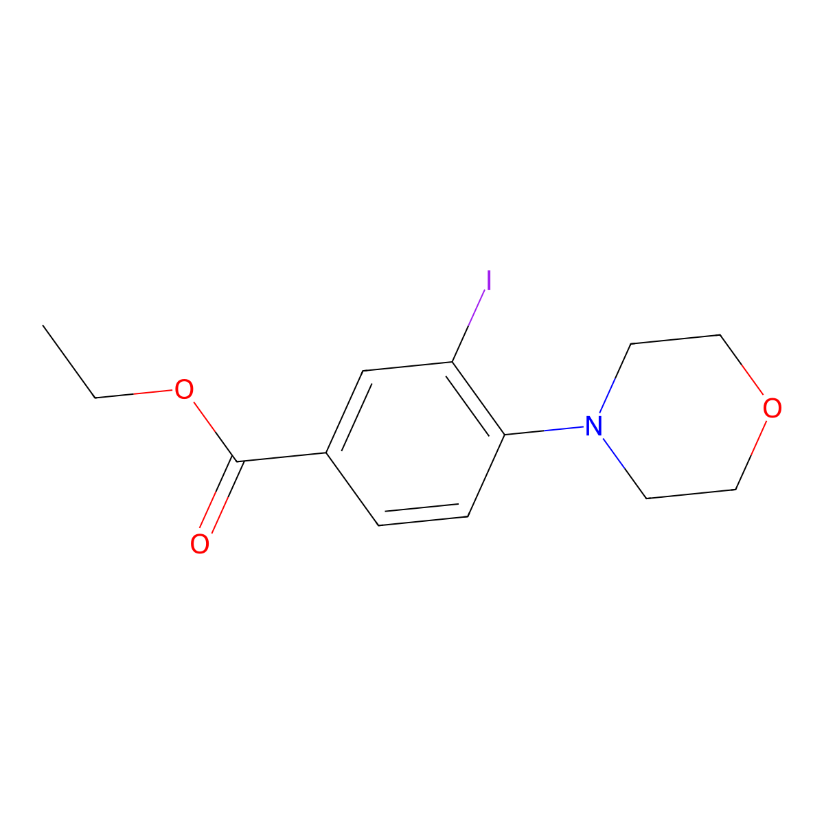 Ethyl 3-iodo-4-morpholinobenzoate molecular structure, CAS 1131614-88-4