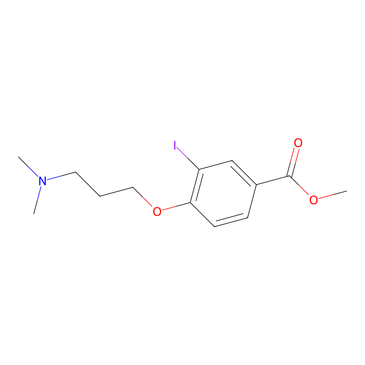 Methyl 4-(3-(dimethylamino)propoxy)-3-iodobenzoate molecular structure, CAS 1131614-90-8