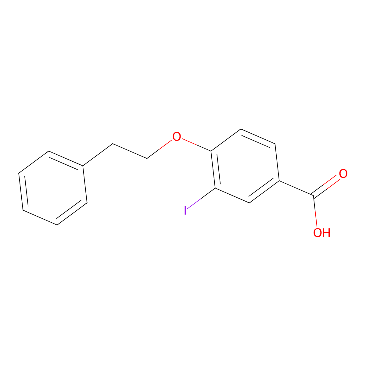 3-Iodo-4-phenethoxybenzoic acid molecular structure, CAS 1131614-92-0