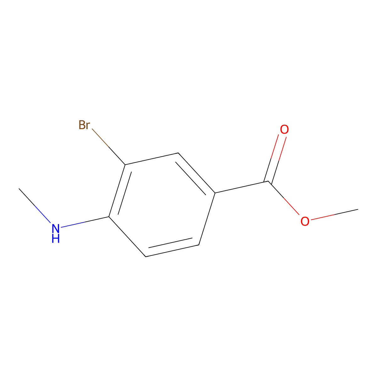 Methyl 3-bromo-4-(methylamino)benzoate molecular structure, CAS 1131615-02-5