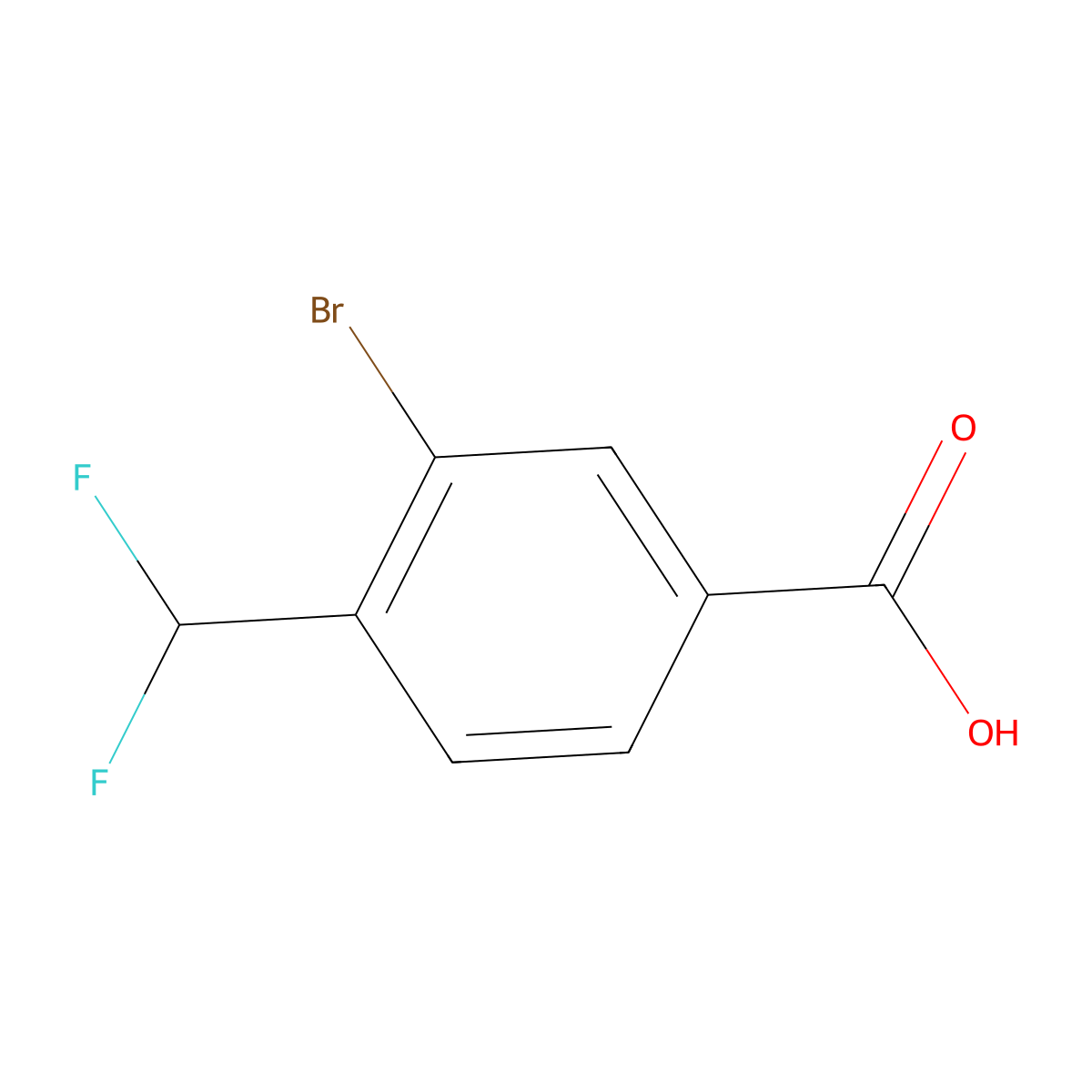 3-Bromo-4-(difluoromethyl)benzoic acid molecular structure, CAS 1131615-04-7