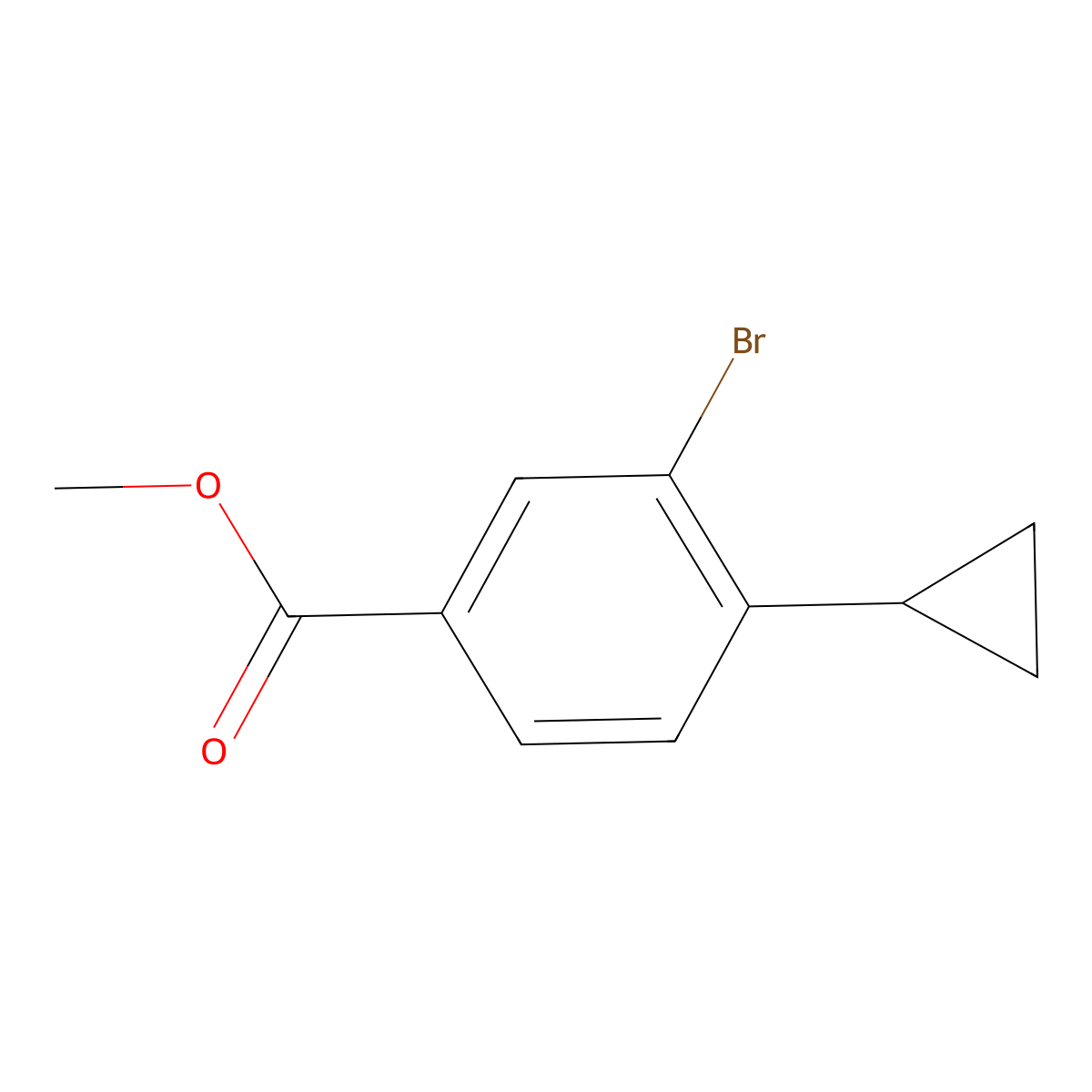Methyl 3-bromo-4-cyclopropylbenzoate molecular structure, CAS 1131615-05-8