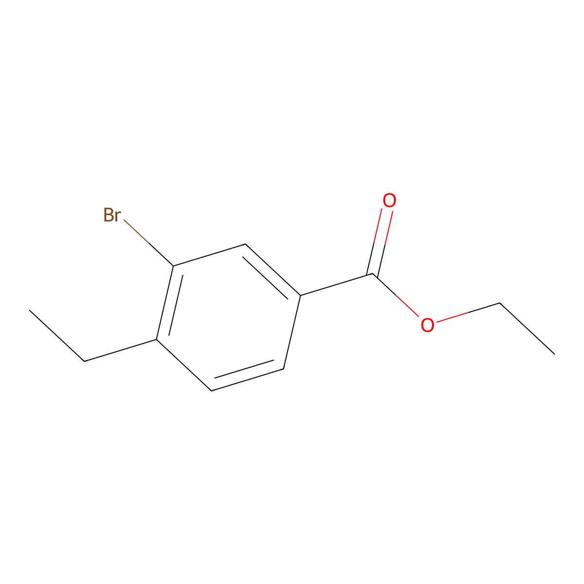 Ethyl 3-bromo-4-ethylbenzoate molecular structure, CAS 1131615-08-1