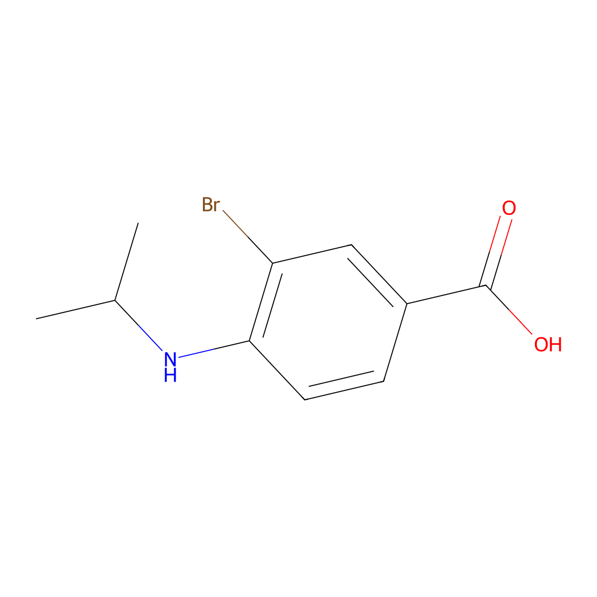 3-Bromo-4-(isopropylamino)benzoic acid molecular structure, CAS 1131615-09-2