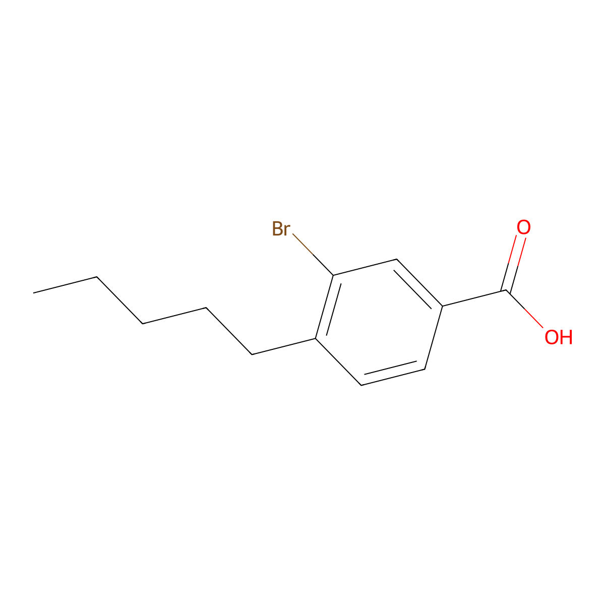 3-Bromo-4-pentylbenzoic acid molecular structure, CAS 1131615-13-8