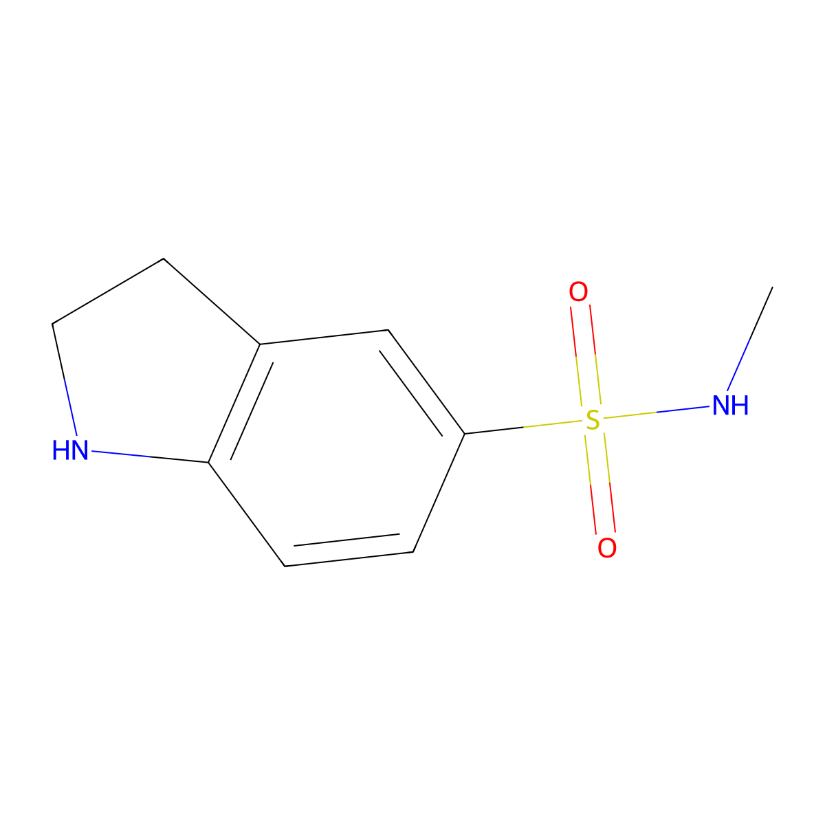 N-methyl-2,3-dihydro-1H-indole-5-sulfonamide molecular structure, CAS 113162-46-2