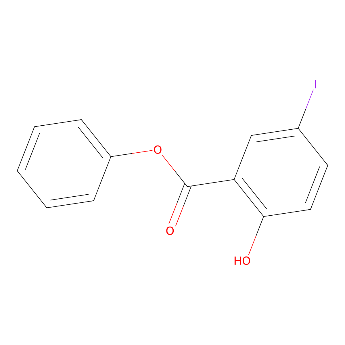 Phenyl 2-hydroxy-5-iodobenzoate molecular structure, CAS 1131622-42-8