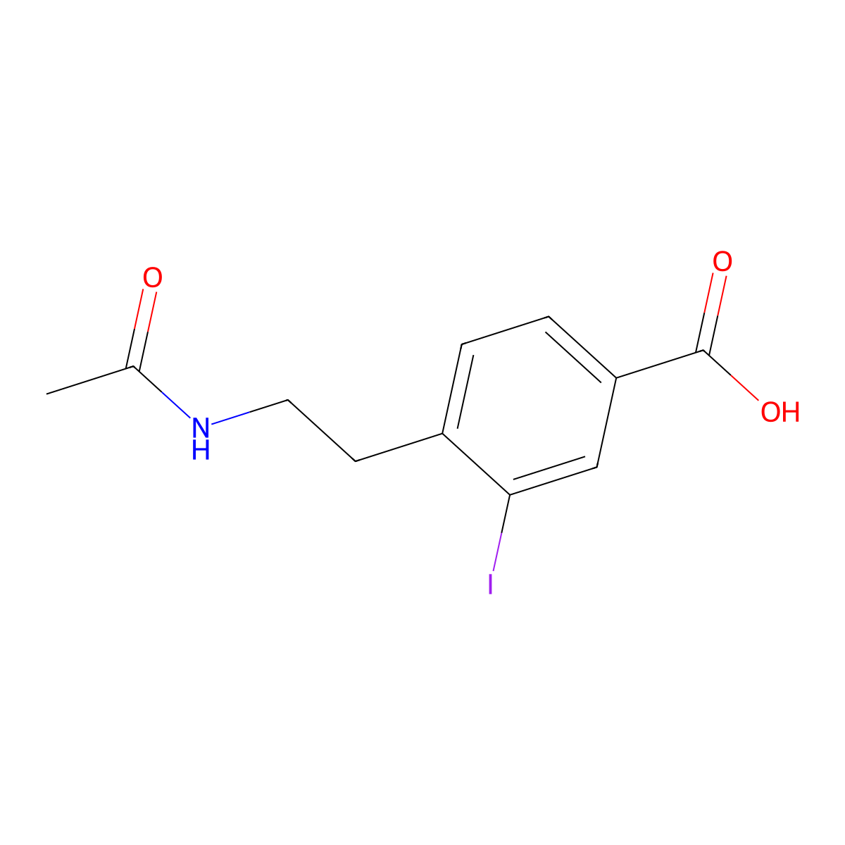 4-(2-Acetamidoethyl)-3-iodobenzoic acid molecular structure, CAS 1131622-45-1