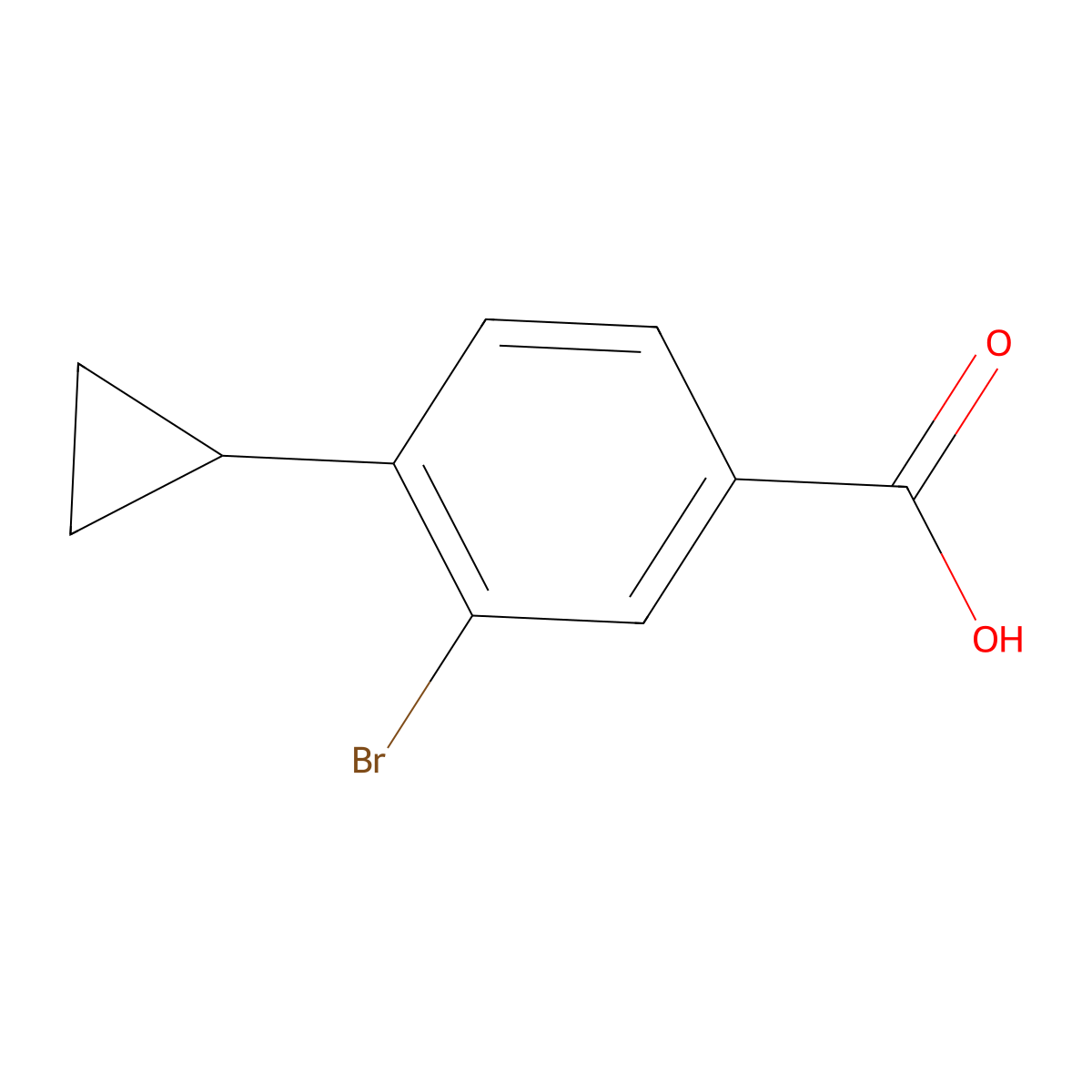 3-Bromo-4-cyclopropylbenzoic acid molecular structure, CAS 1131622-50-8
