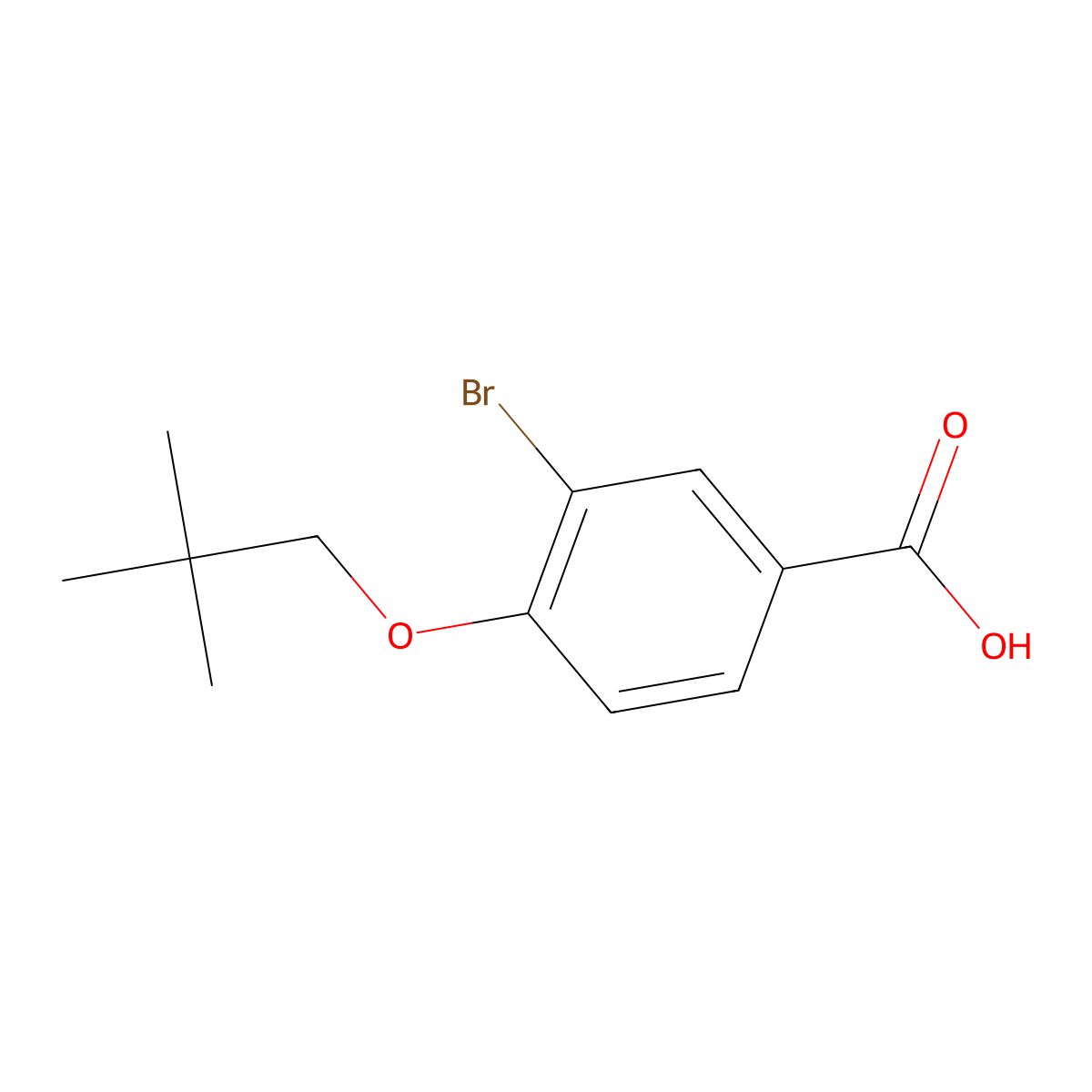 3-Bromo-4-(neopentyloxy)benzoic acid molecular structure, CAS 1131622-52-0