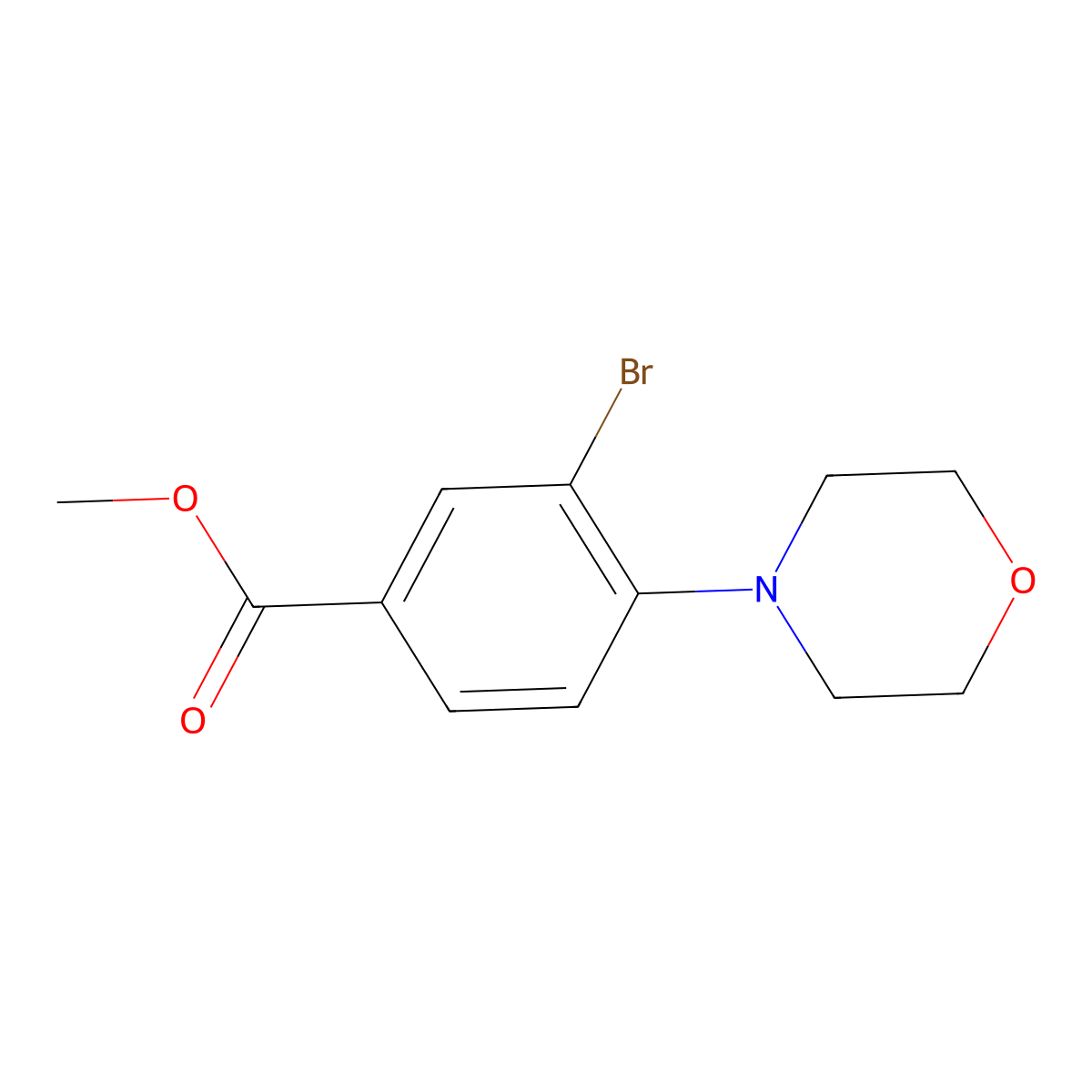Methyl 3-bromo-4-morpholinobenzoate molecular structure, CAS 1131622-56-4
