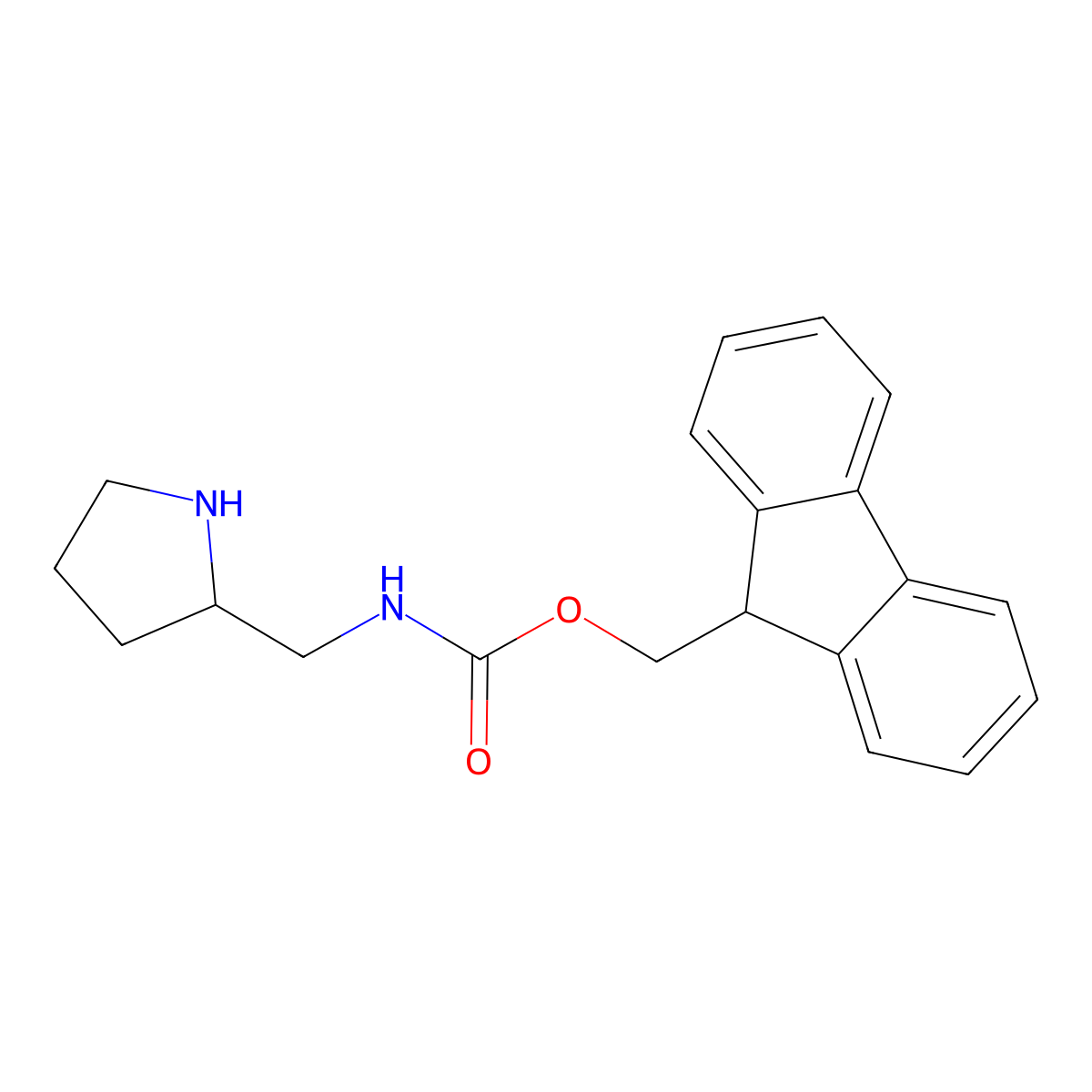 (9H-Fluoren-9-yl)methyl (pyrrolidin-2-ylmethyl)carbamate molecular structure, CAS 1131622-58-6