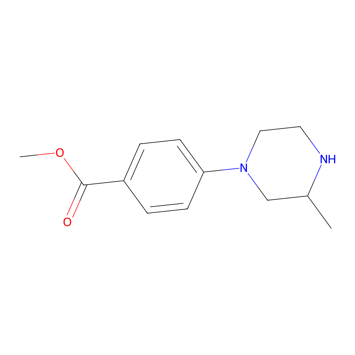 Methyl 4-(3-methylpiperazin-1-yl)benzoate molecular structure, CAS 1131622-65-5
