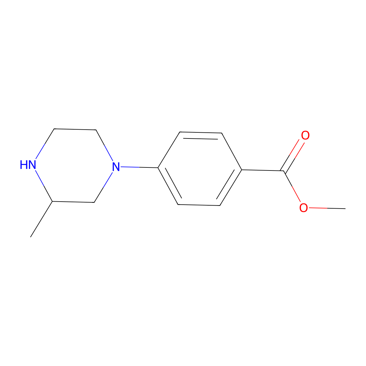 Methyl 4-(3-methylpiperazin-1-yl)benzoate molecular structure, CAS 1131622-65-5