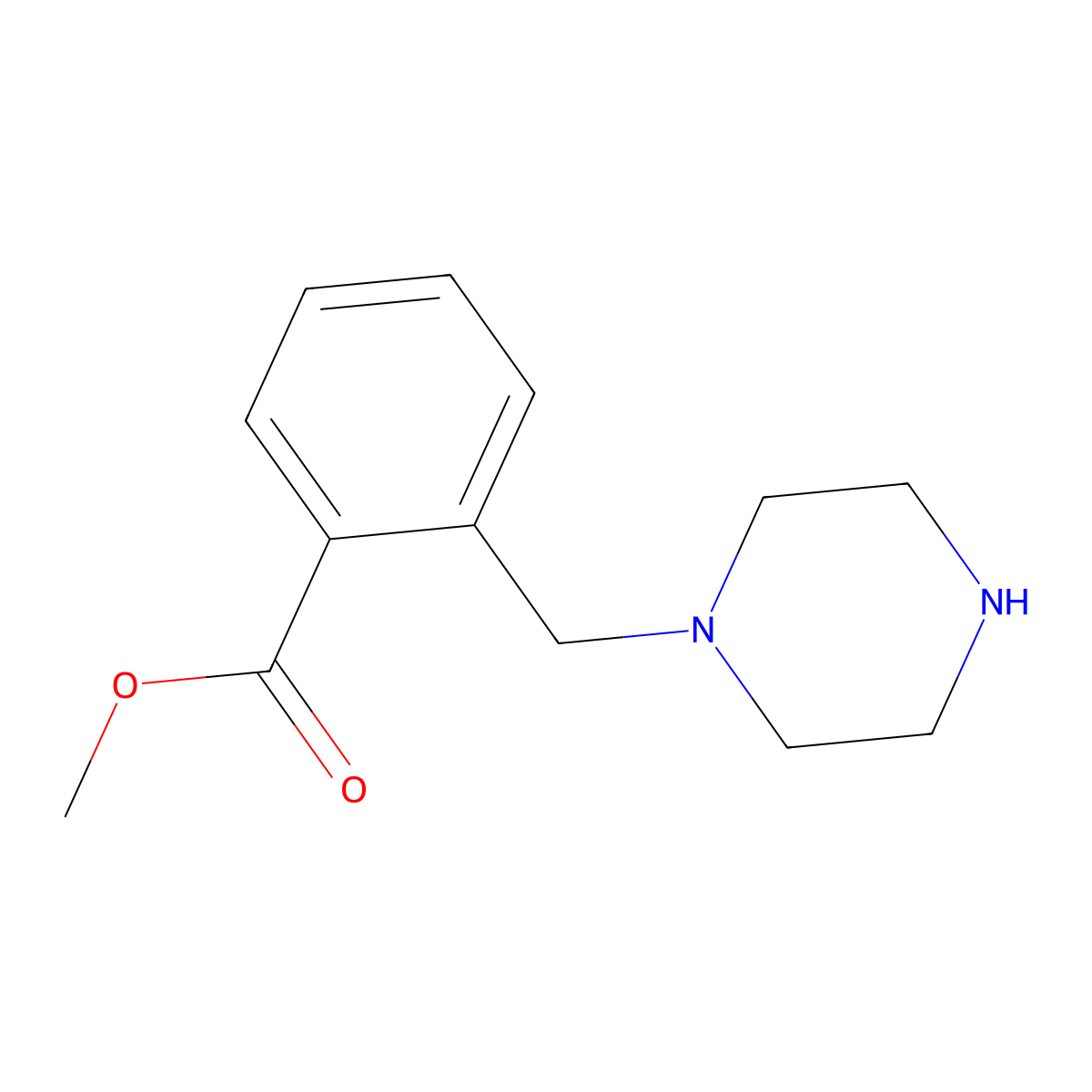 Methyl 2-[(piperazin-1-yl)methyl]benzoate molecular structure, CAS 1131622-80-4