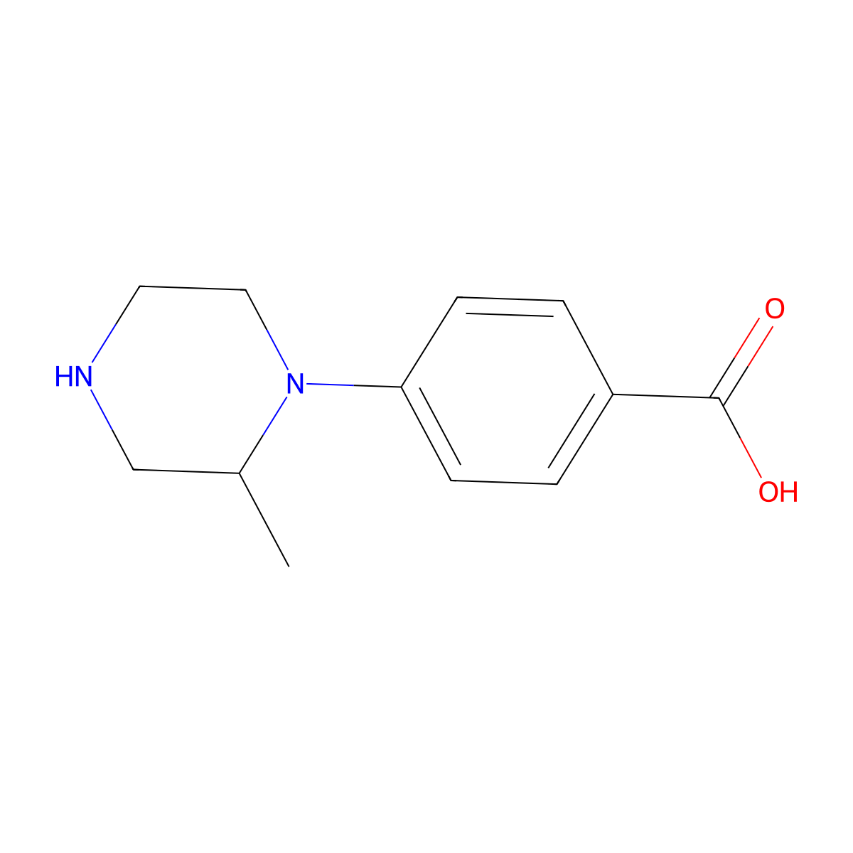 1-(4-Carboxyphenyl)-2-methyl piperazine molecular structure, CAS 1131623-00-1