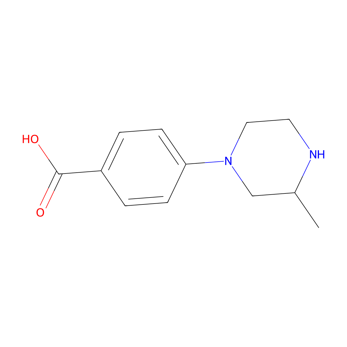 4-(3-Methylpiperazin-1-yl)benzoic acid molecular structure, CAS 1131623-06-7