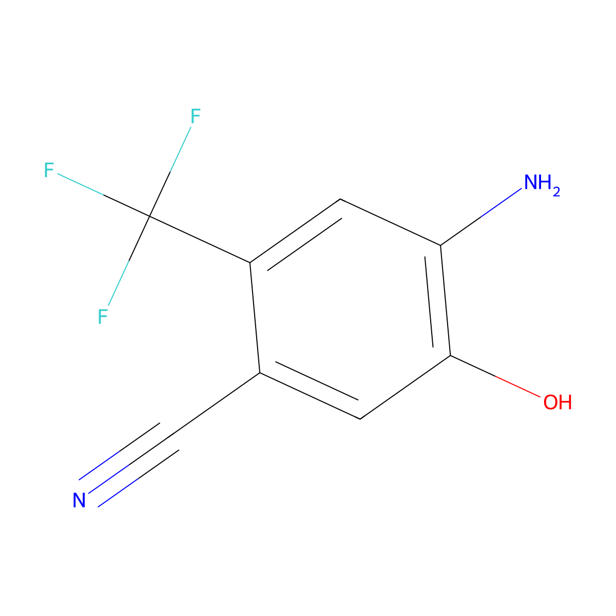 4-Amino-5-hydroxy-2-(trifluoromethyl)benzonitrile molecular structure, CAS 1131623-15-8