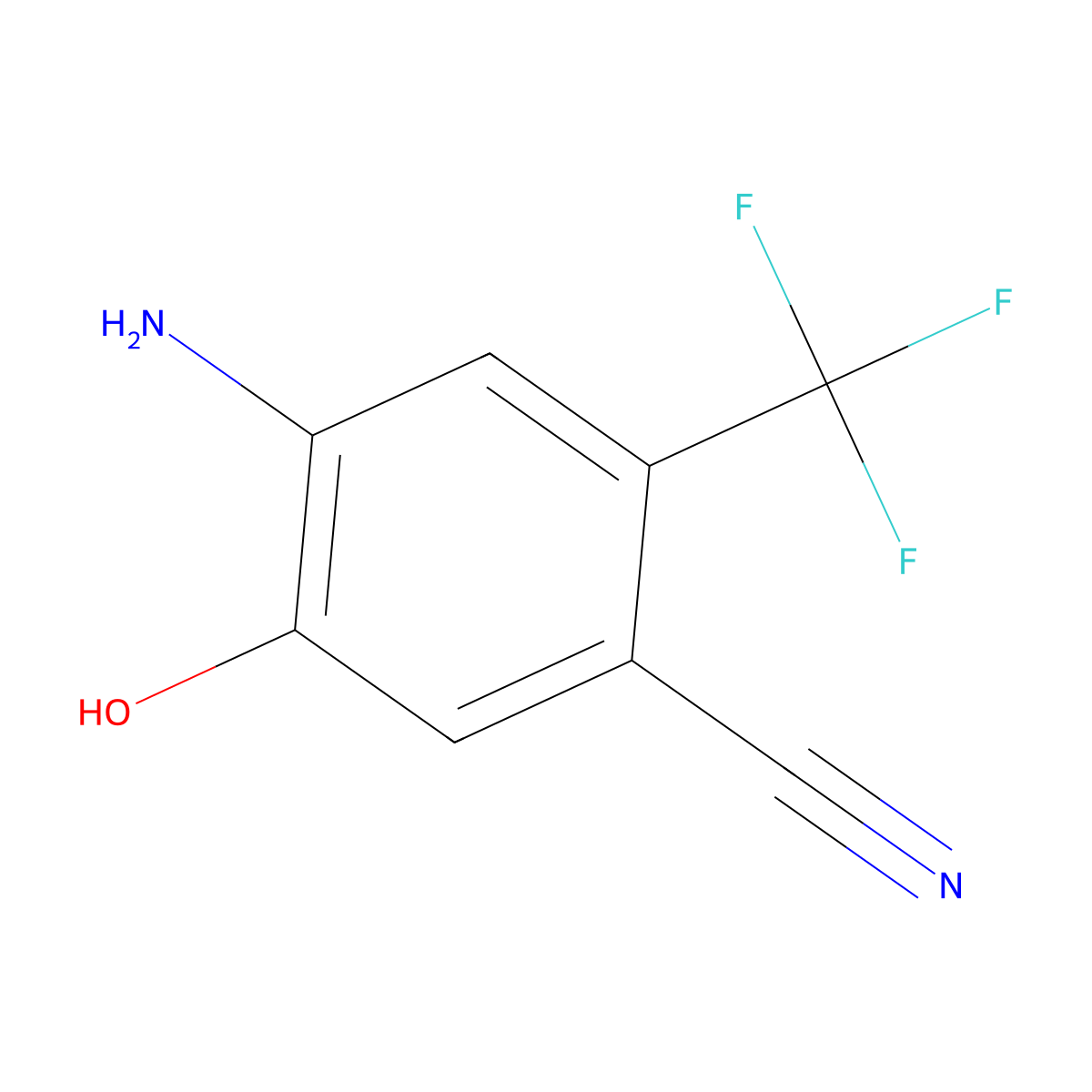 4-Amino-5-hydroxy-2-(trifluoromethyl)benzonitrile molecular structure, CAS 1131623-15-8