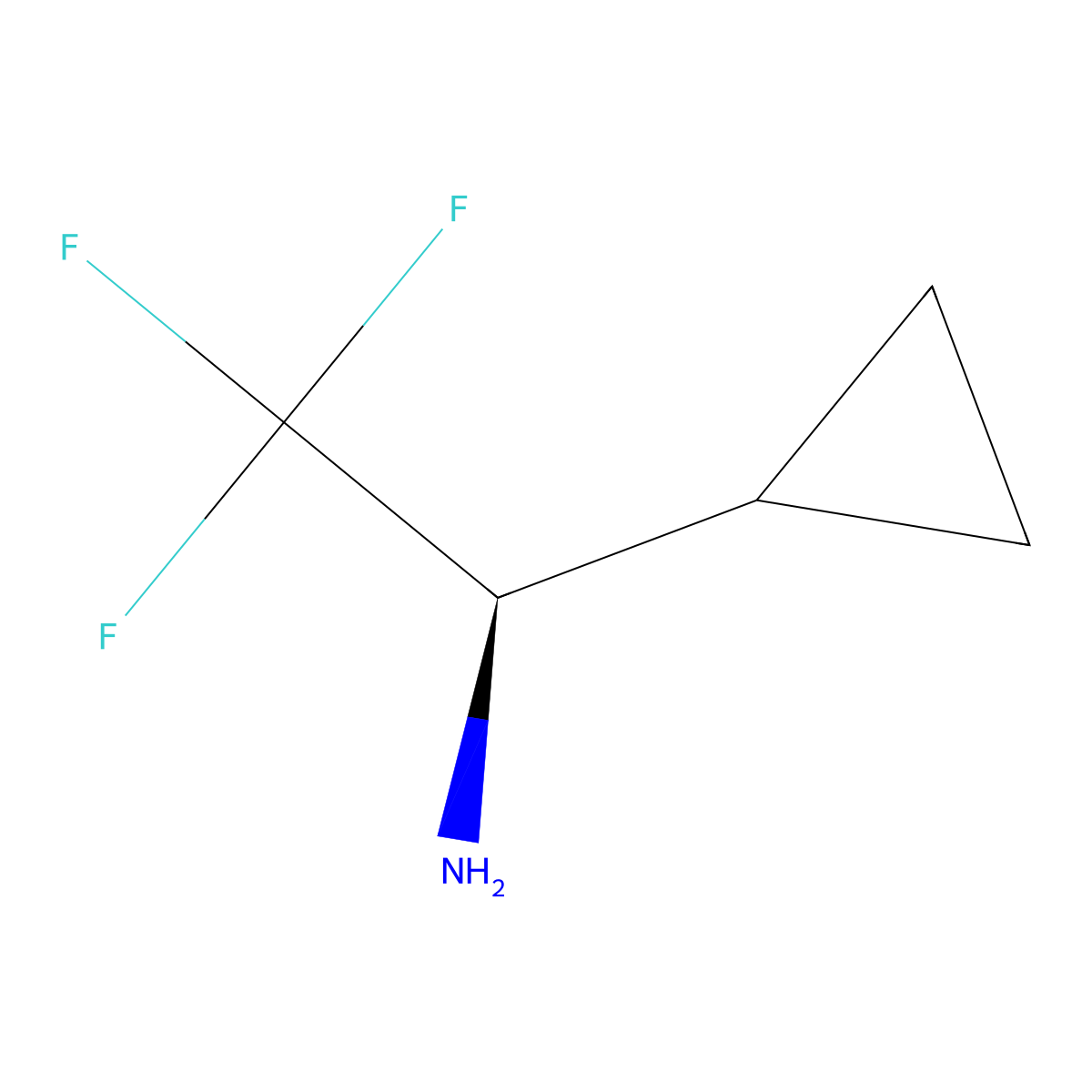 (1R)-1-Cyclopropyl-2,2,2-trifluoroethylamine molecular structure, CAS 1131737-04-6