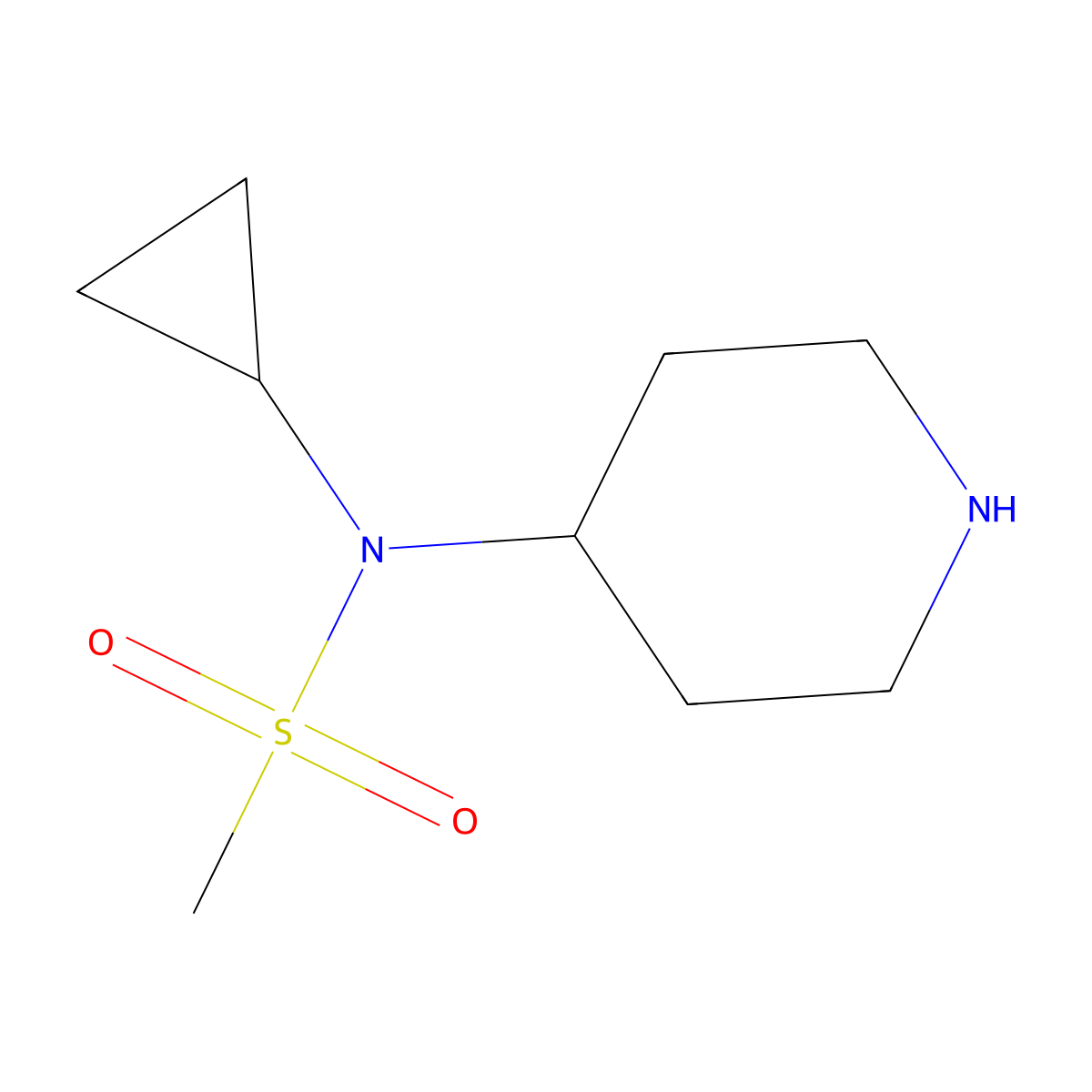N-cyclopropyl-N-(piperidin-4-yl)methanesulfonamide molecular structure, CAS 1131739-35-9