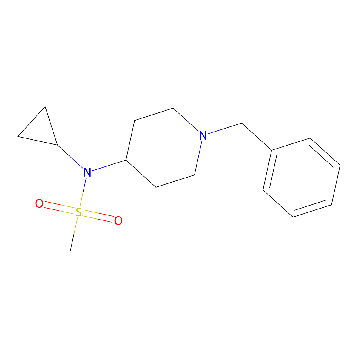 N-(1-benzylpiperidin-4-yl)-N-cyclopropylmethanesulfonamide molecular structure, CAS 1131739-37-1