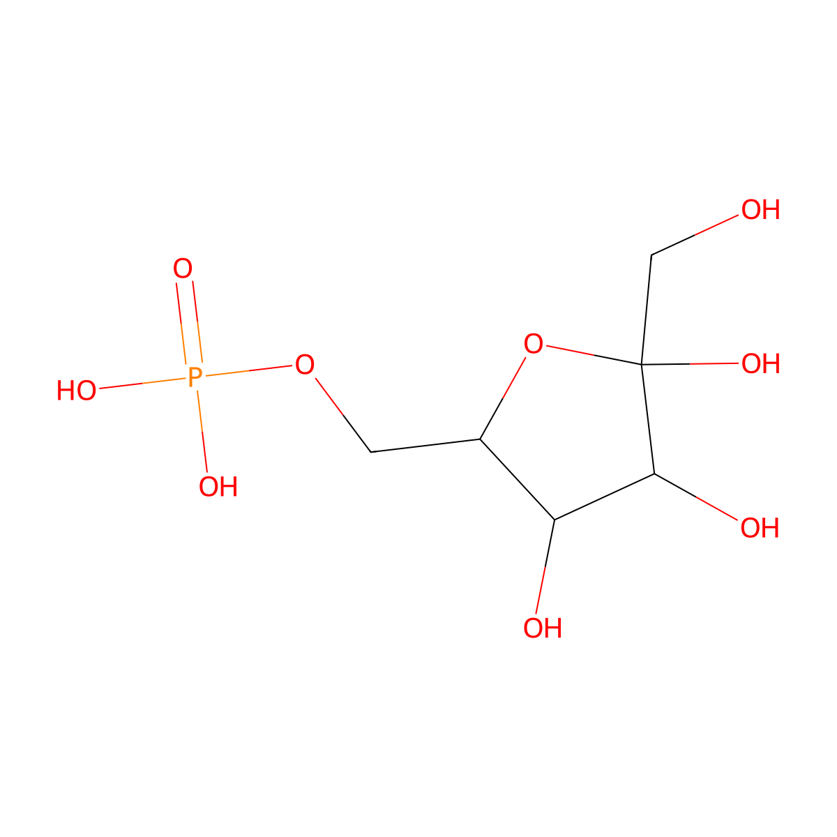 beta-D-fructose 6-phosphate molecular structure, CAS 113181-03-6