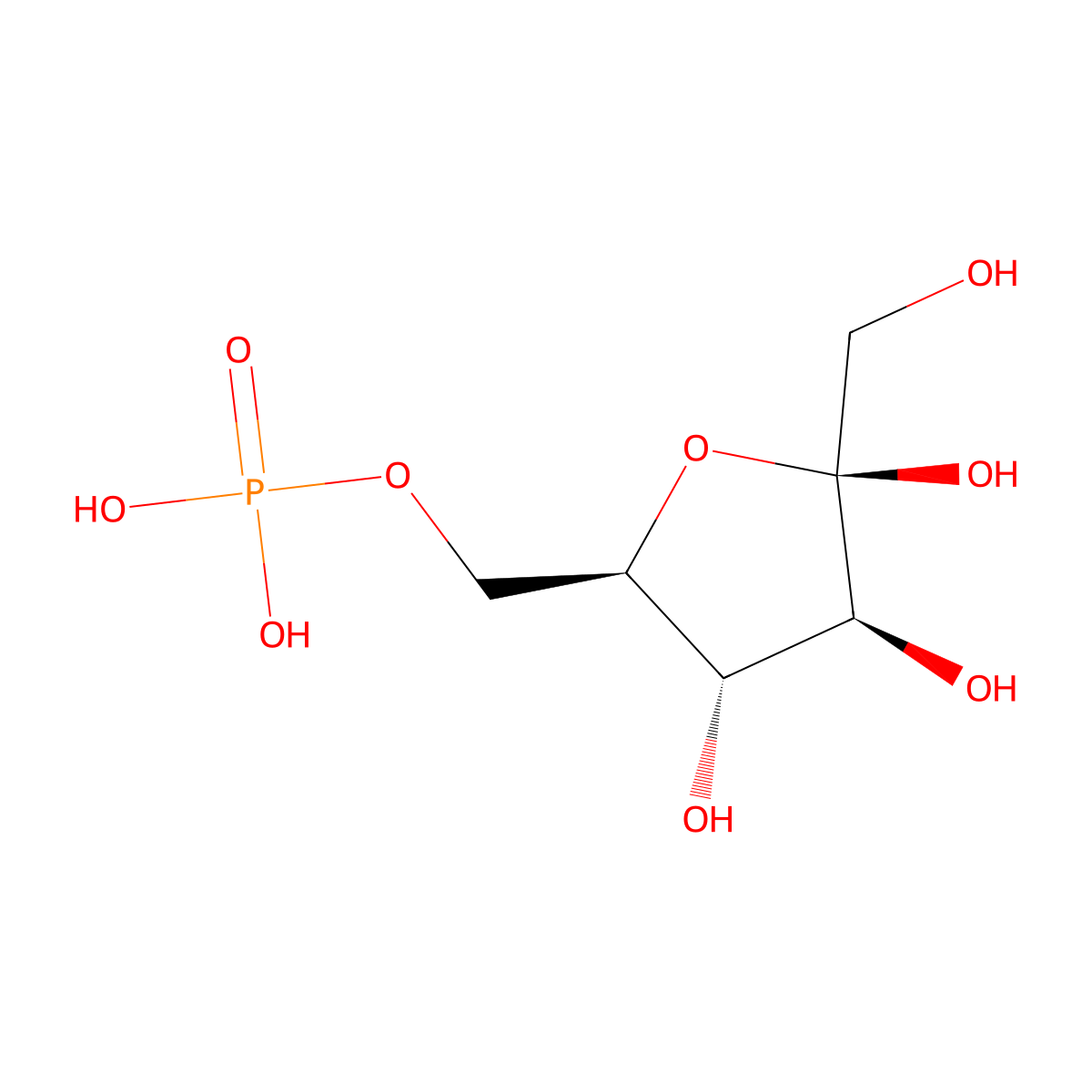 beta-D-fructose 6-phosphate molecular structure, CAS 113181-03-6